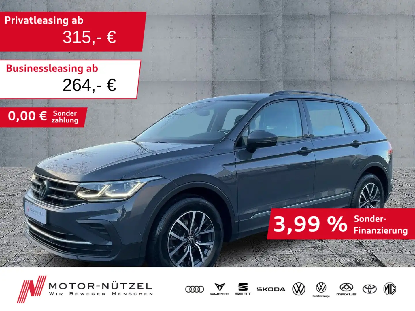 Volkswagen Tiguan 2.0TDI DSG LIFE MATRIX+ACC+RFK+PLA+DAB+17 Grijs - 1