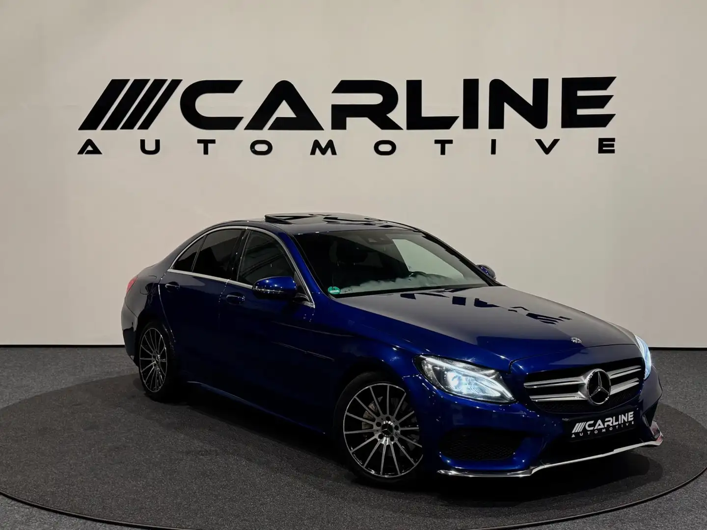 Mercedes-Benz C 200 AMG LINE PANORAMA ACC KEYLESS CAMERA LEDER NAVI GA Bleu - 1