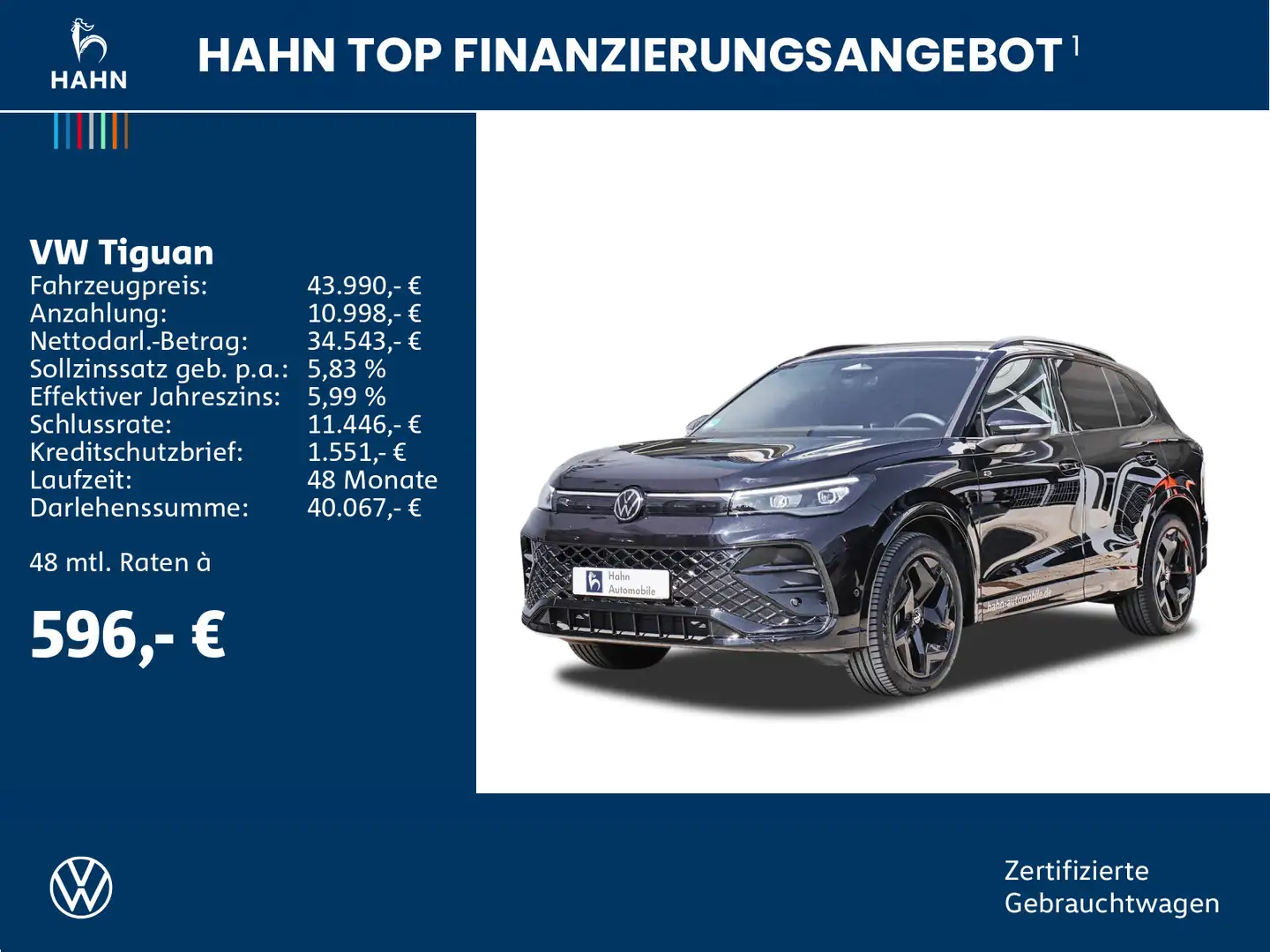 Volkswagen Tiguan R-Line 1.5TSI DSG Black Style AHK Cam H&K Schwarz - 2