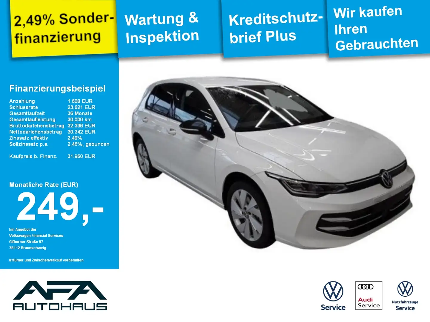 Volkswagen Golf VIII 1.5 eHybrid GOAL DSG LED*ACC*RFK*APP Weiß - 1