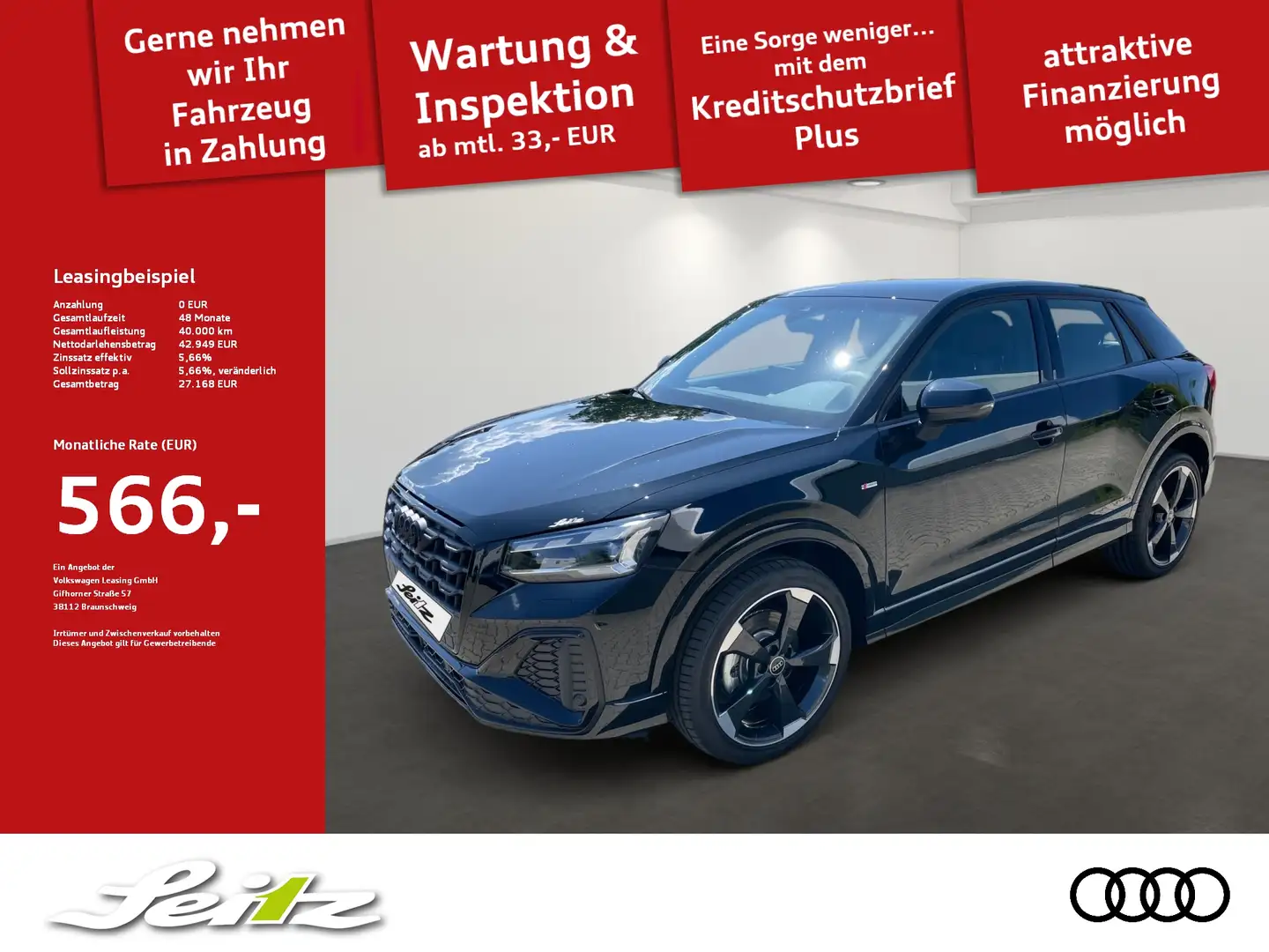 Audi Q2 40 TFSI quattro S line *NAVI*MATRIX*SITZH* Noir - 1