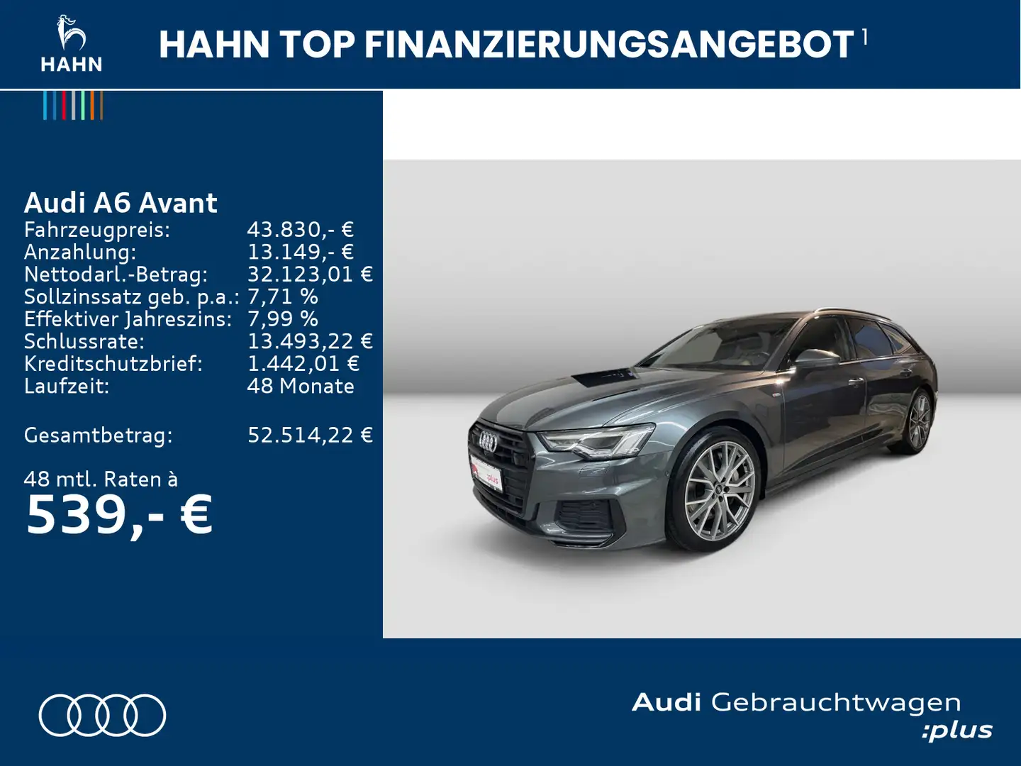 Audi A6 50TFSIe quattro S-trc S-line Matrix B&O Grau - 2