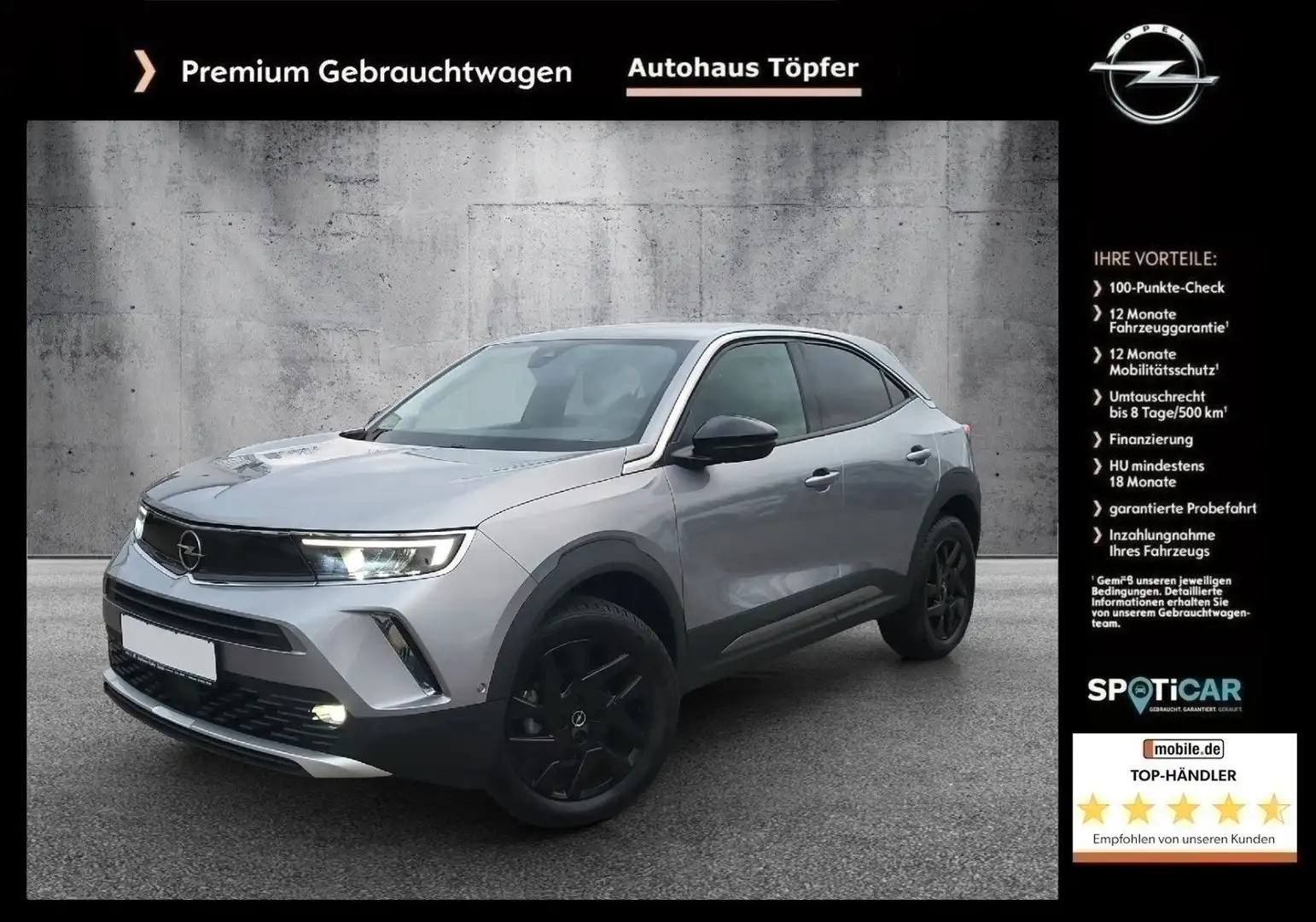 Opel Mokka Turbo "Elegance" (1Hand Opel) TOP ZUSTAND Grau - 1