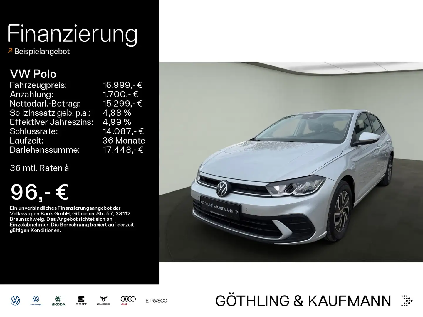 Volkswagen Polo 1.0 TSI Life*LED*Digital*App-Connect*Kamera Zilver - 1