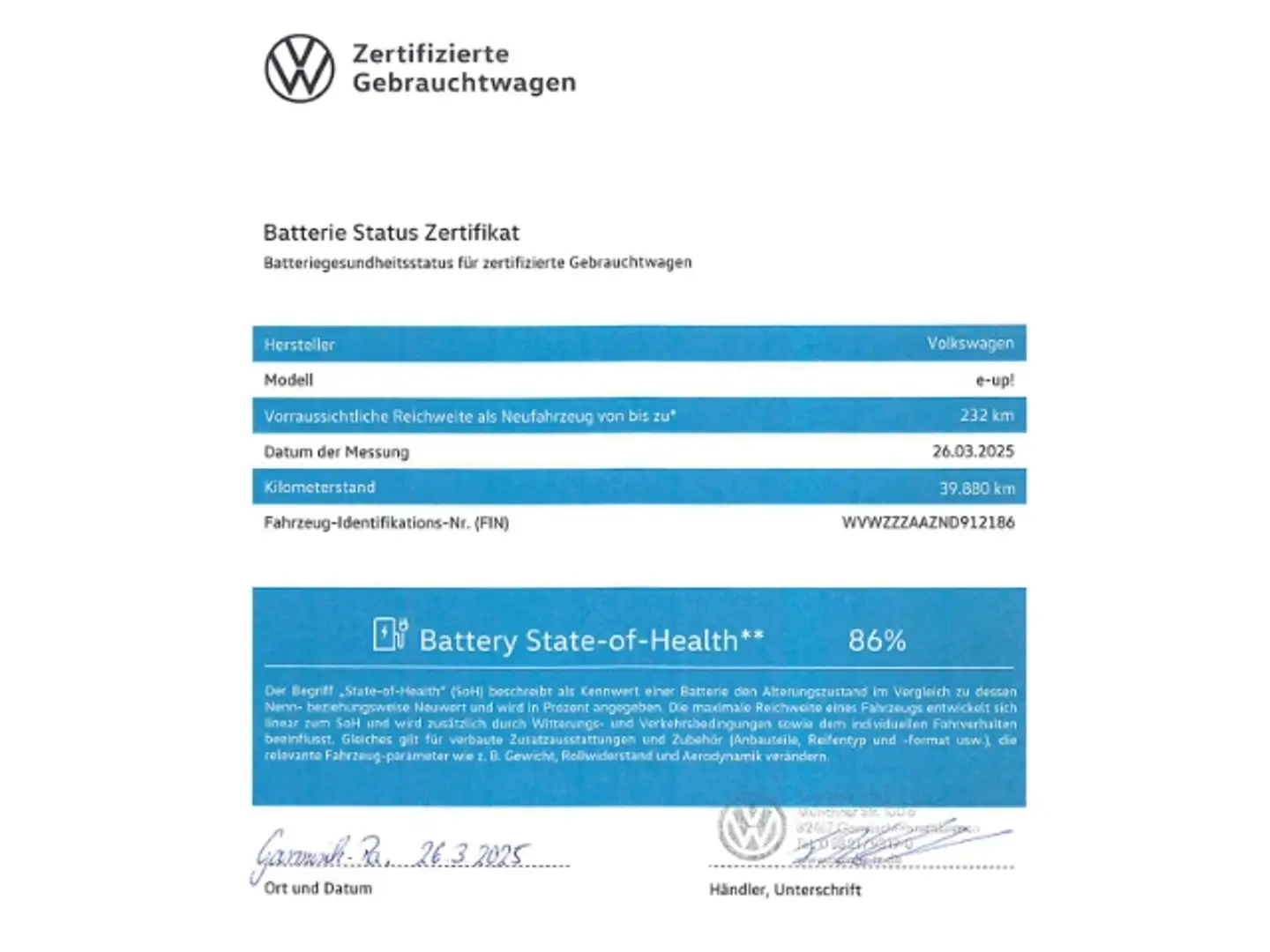 Volkswagen e-up! 5-Türer Klimaautomatik Bluetooth DAB Radio Weiß - 2