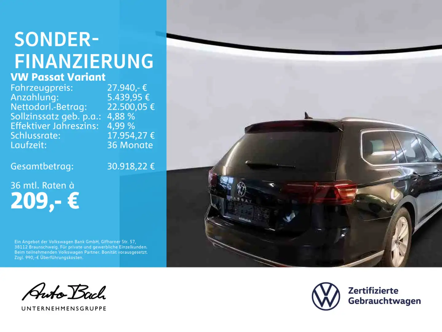 Volkswagen Passat Variant 1,5 TSI DSG Elegance, Digital Co Schwarz - 2