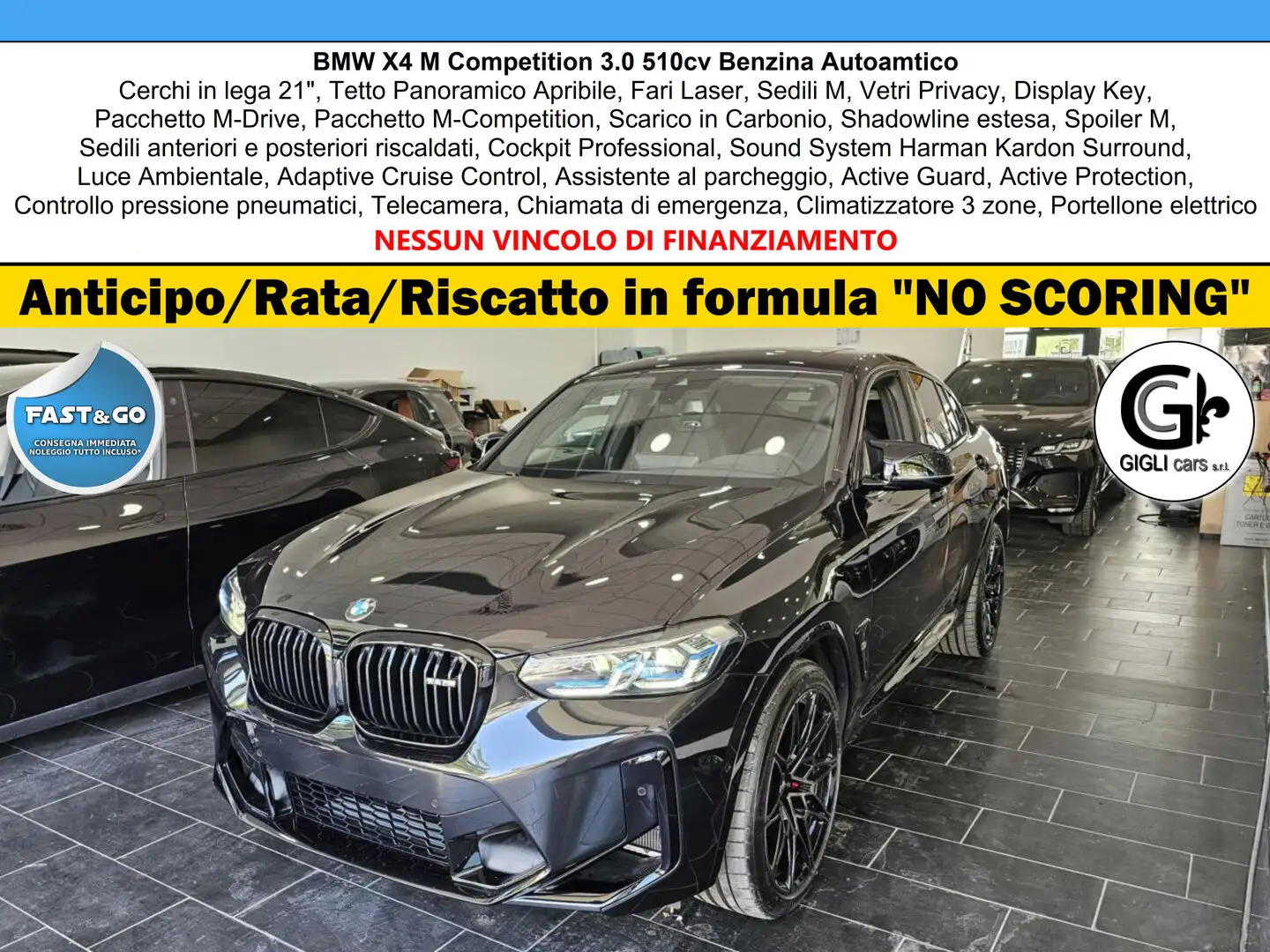 BMW X4 M X4 M Competition xDrive Tetto Carbonio Laser Noir - 1