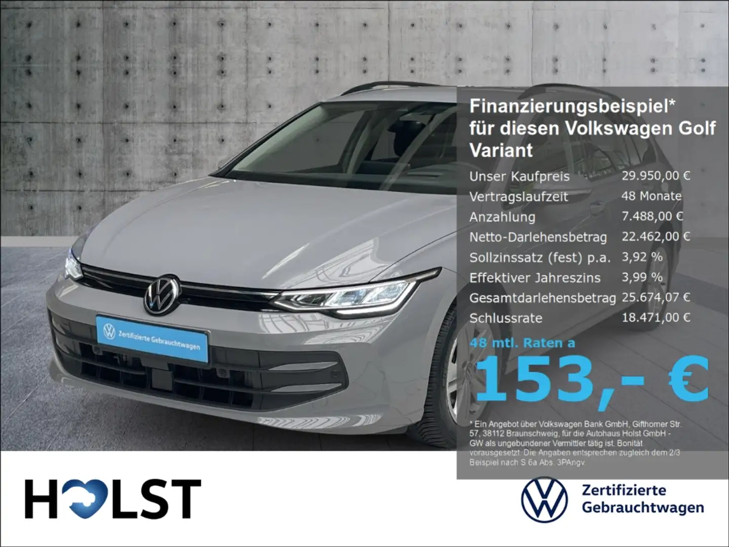 Volkswagen Golf Variant VIII 1.5eTSI DSG Business-Premium GJR HUD AHK Grau - 1