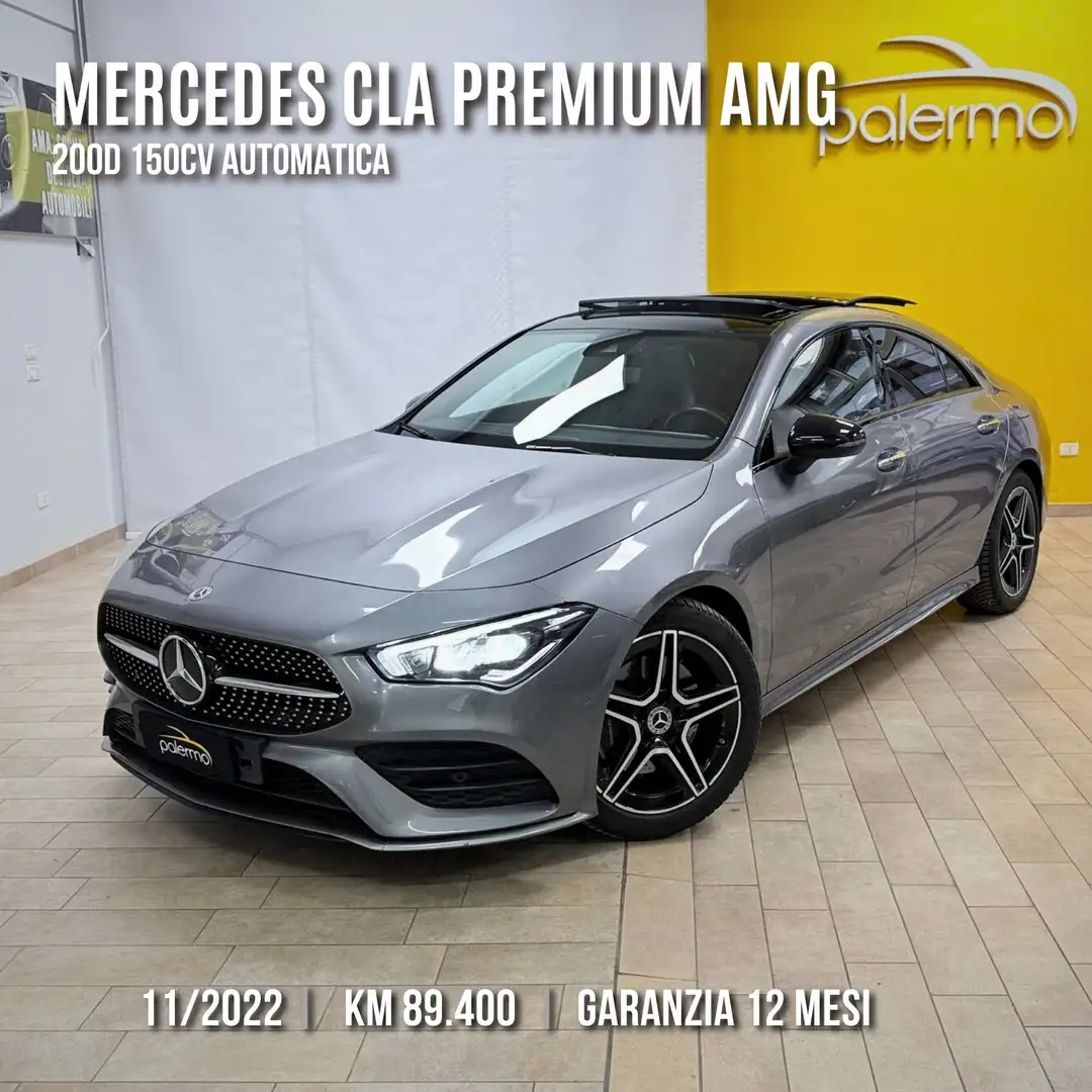 Mercedes-Benz CLA 200 Coupe 200d Premium auto TETTO - FULL OPT Gris - 1