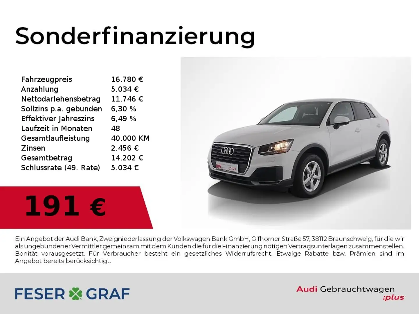 Audi Q2 30 TFSI Navi,PDC,Sitzhzg,Heckkl. el.,16" Weiß - 1
