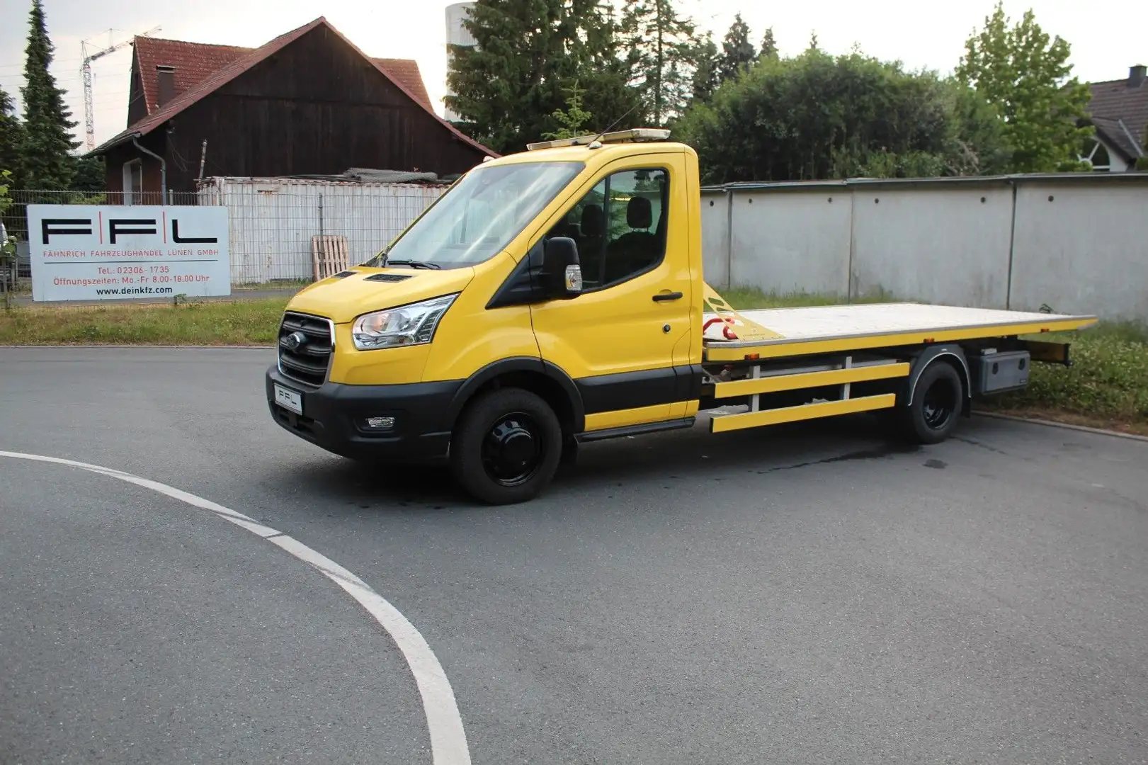 Ford Transit Pritsche 470 L3 Tieflader Abschleppwagen Gelb - 1
