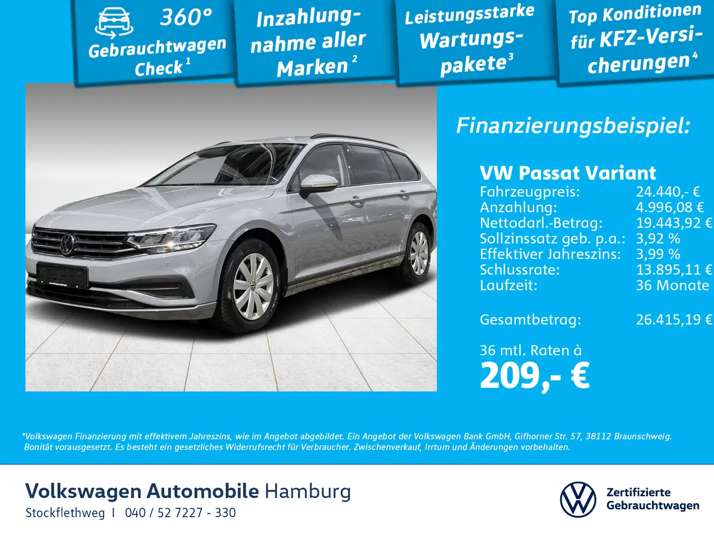 Volkswagen Passat Variant 1.5 TSI DSG Navi LED ACC CarPlay Grau - 1
