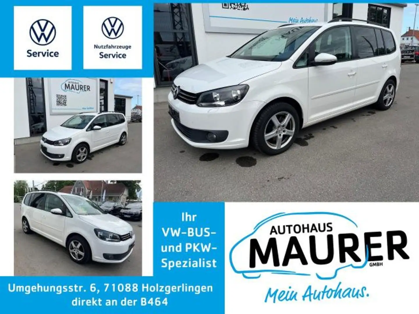Volkswagen Touran 2,0 TDI Comfortline 7-Sitzer Navi Kamera Bianco - 1