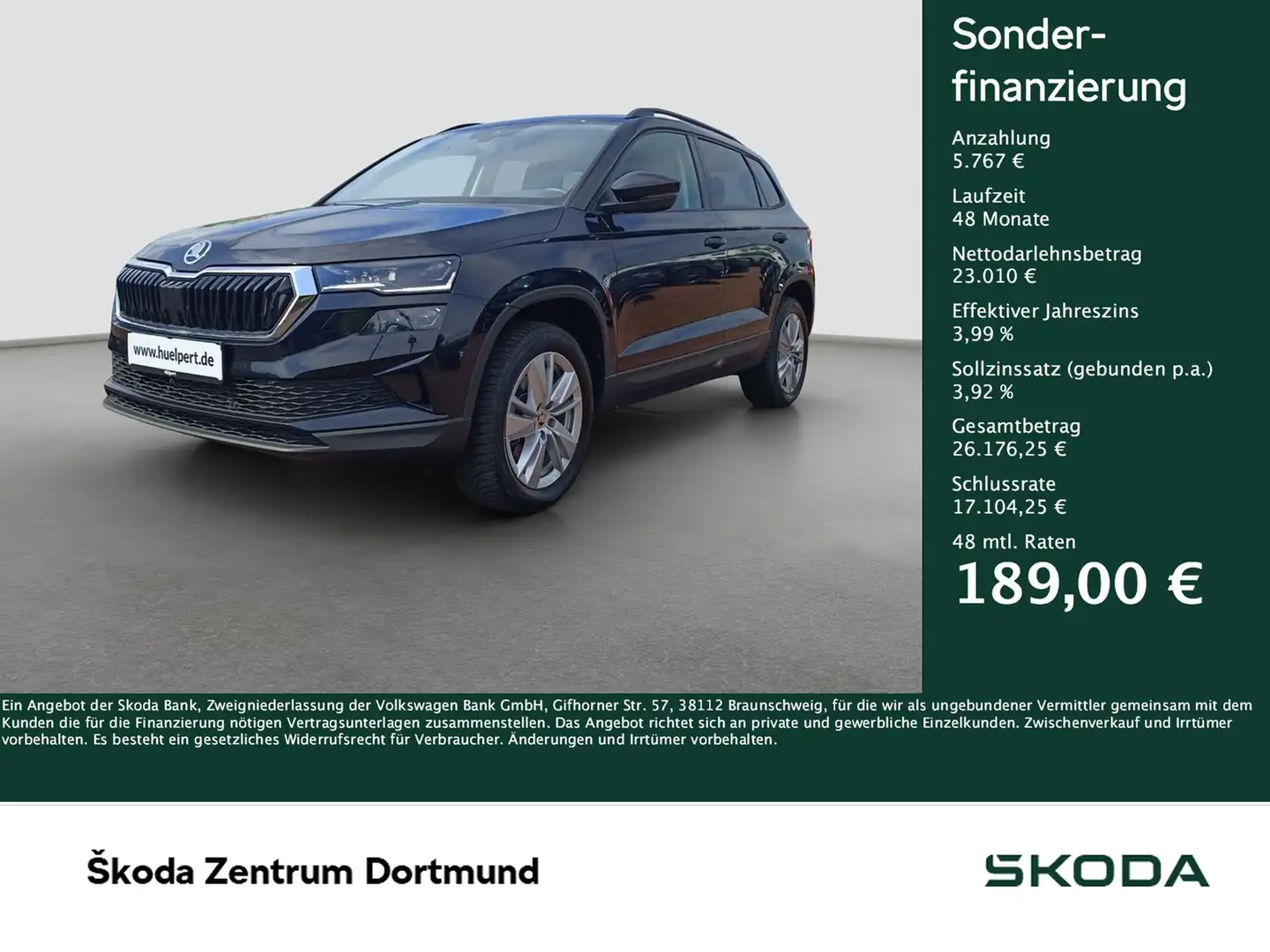 Skoda Karoq 1.5 SELECTION AHK CAM ACC E-KLAPPE NAVI Schwarz - 1