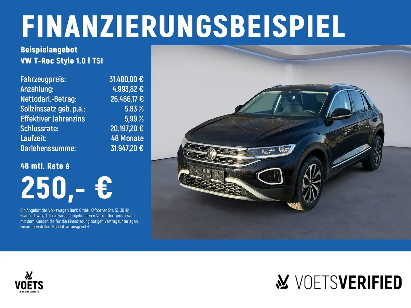 Volkswagen T-Roc Style 1.0 l TSI KEYLESS+RearView+TravelAssist Schwarz - 2