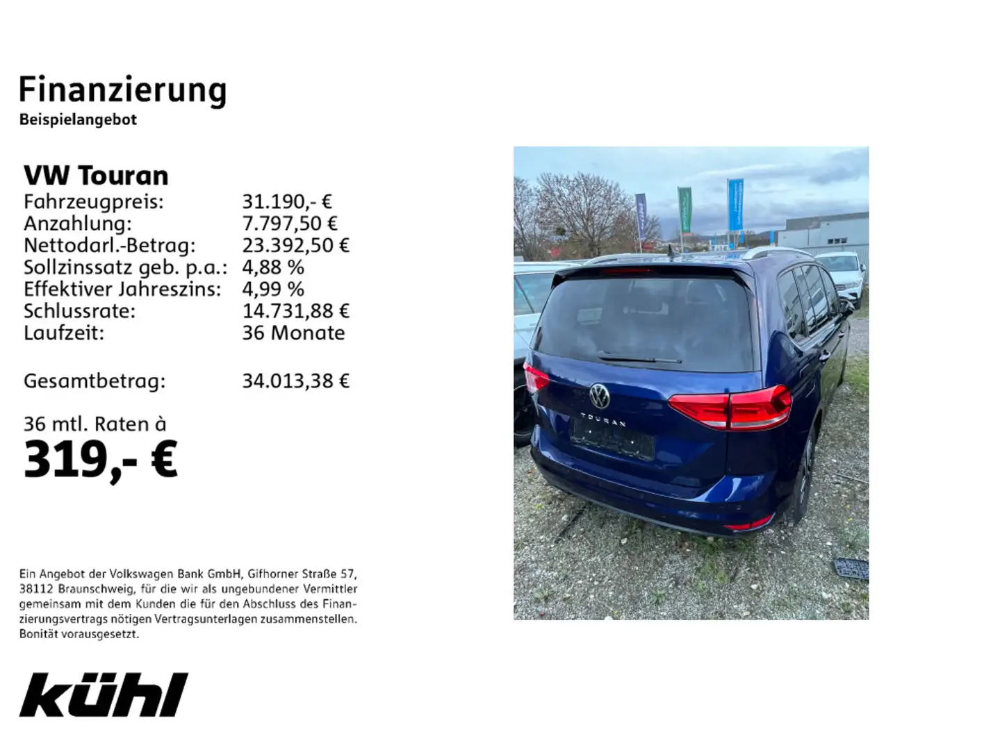 Volkswagen Touran 2.0 TDI DSG 7.Sitzer Active Navi,Family-P Blau - 2