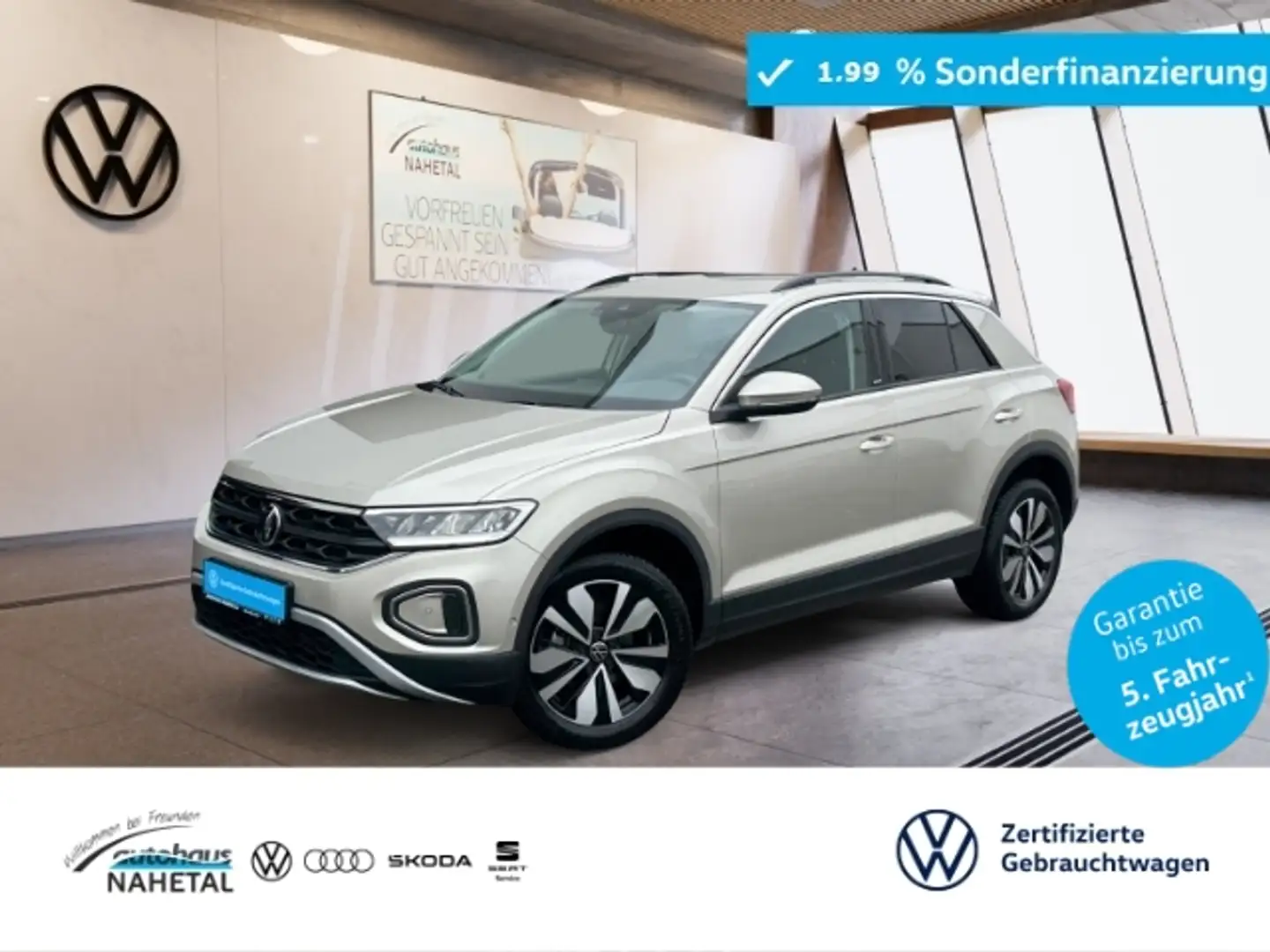Volkswagen T-Roc 1.0TSI Move LED NAVI ACC 17'' 2Z-KLIMA SHZ APP WIR Argento - 1