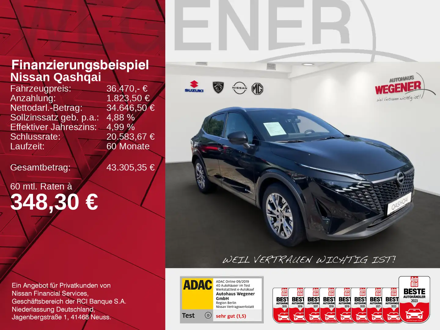 Nissan Qashqai QASHQAI MY24 1.5 VC-T e-POWER 190 PS 4x2 Tekna P Zwart - 2