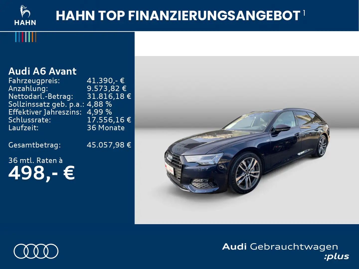 Audi A6 50TFSIe quattro S-tronic S-line CAM AHK Blau - 2