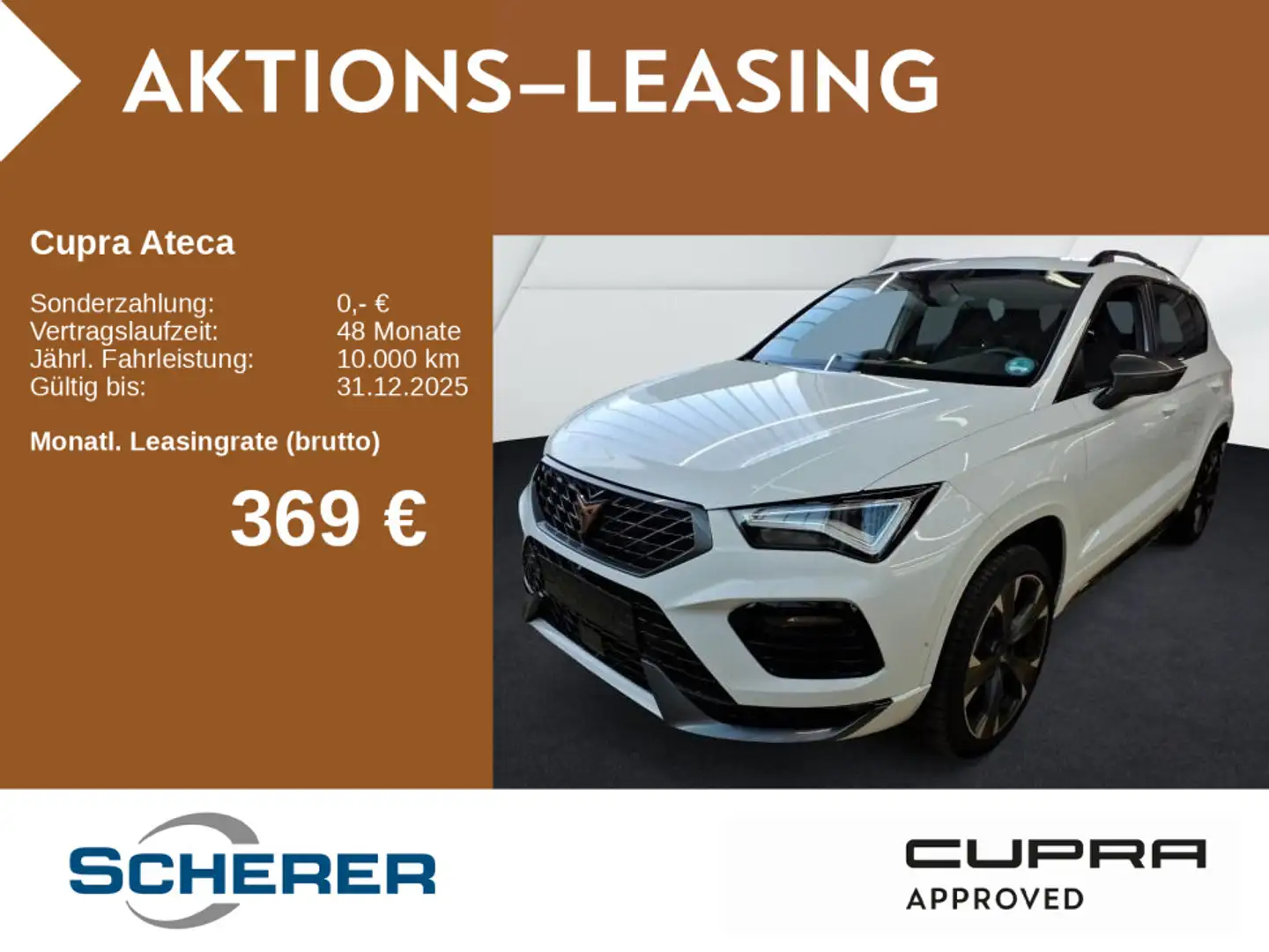 CUPRA Ateca 2.0 TSI DSG 4x4 LED NAVI AHK RFK FaP XL Weiß - 1