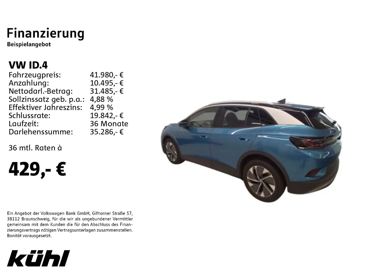 Volkswagen ID.4 Pro IQ.Light HuD Harman 360° App Navi AHK Bleu - 2