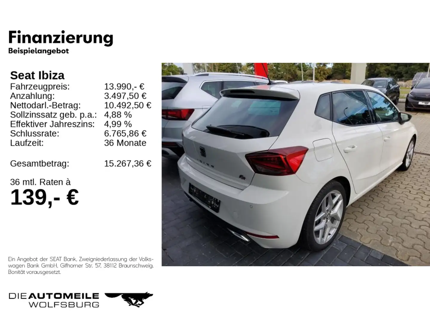 SEAT Ibiza 1.0 TSI FR Einparkhi/Multilenk Weiß - 2