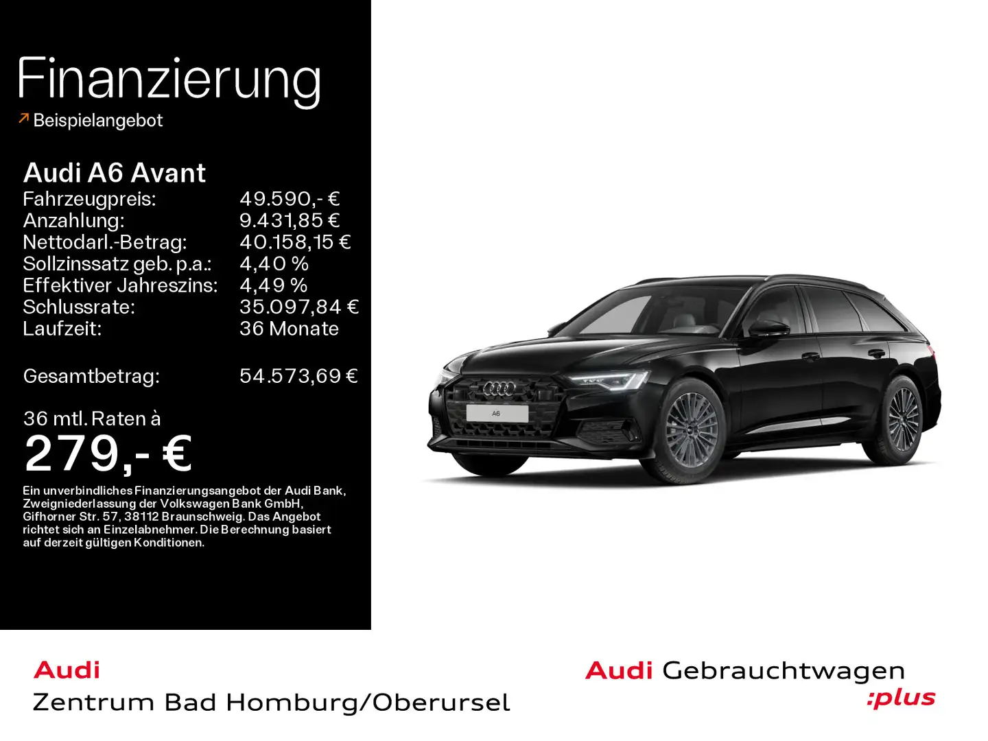 Audi A6 Sport advanced 45 TDI quattro*Navi*Matr Schwarz - 1