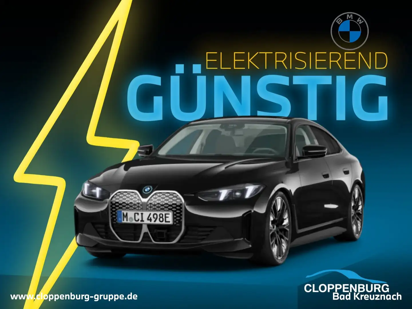 BMW i4 eDrive35 AKTION Privat+frei konfigurierbar+ab 399, Schwarz - 1