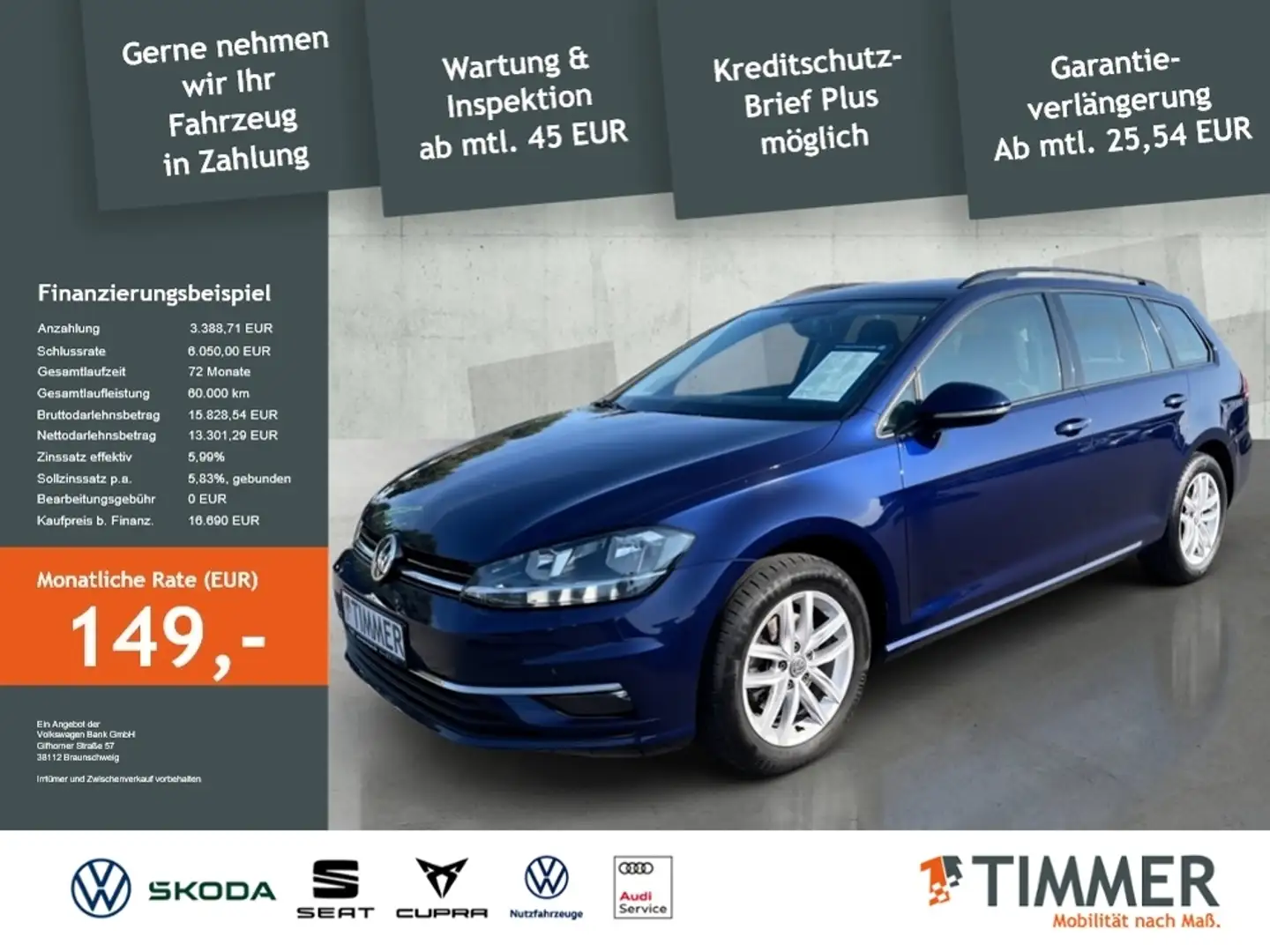 Volkswagen Golf Variant VII Variant Golf VII Variant 1.6 TDI COMFORT *ACC Blau - 1
