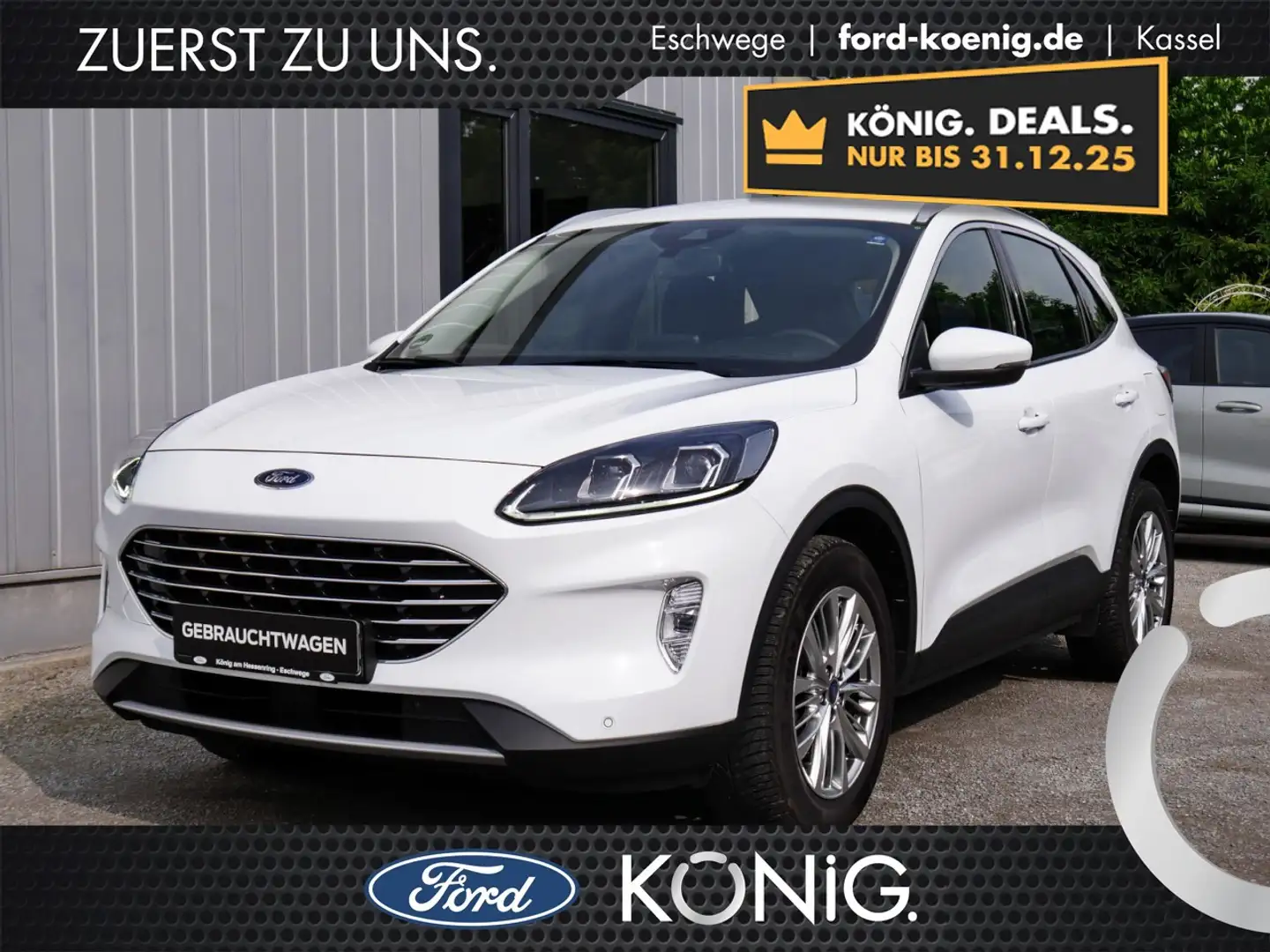 Ford Kuga Titanium FHEV NAVI+LED+Sitzhzg.+HeadUp Klima Navi Weiß - 1