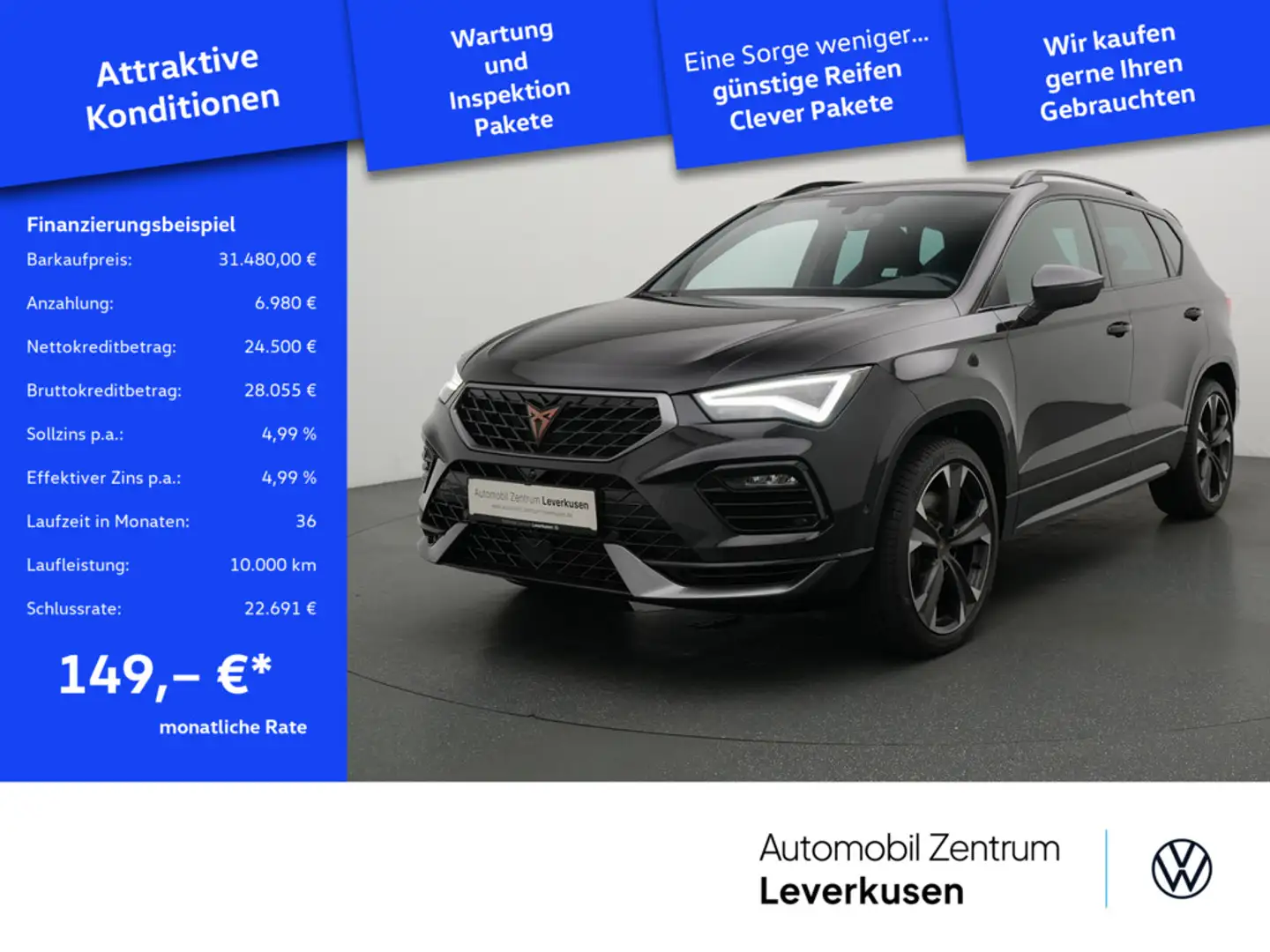 CUPRA Ateca 4Drive DSG NAVI AHK 360° SHZ PDC Schwarz - 1