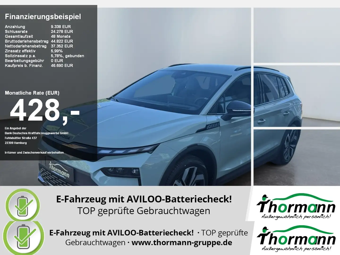 Skoda Elroq 85 Sportline 360-Grad Kamera,Navi,Sitzheiz. Groen - 1