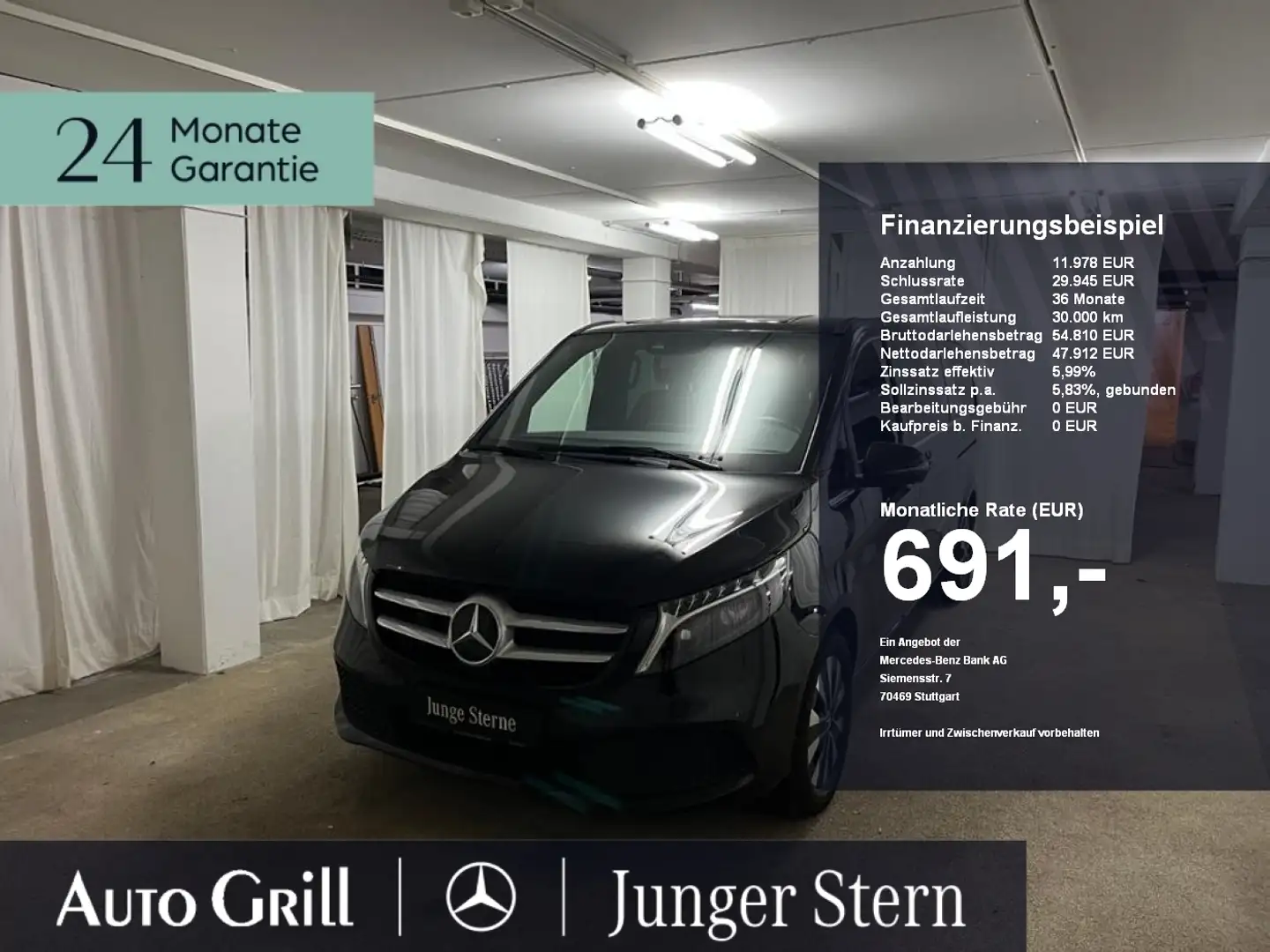 Mercedes-Benz V 300 d  Avantgarde XL ILS Leder Stdhzg 8Sitze Noir - 1
