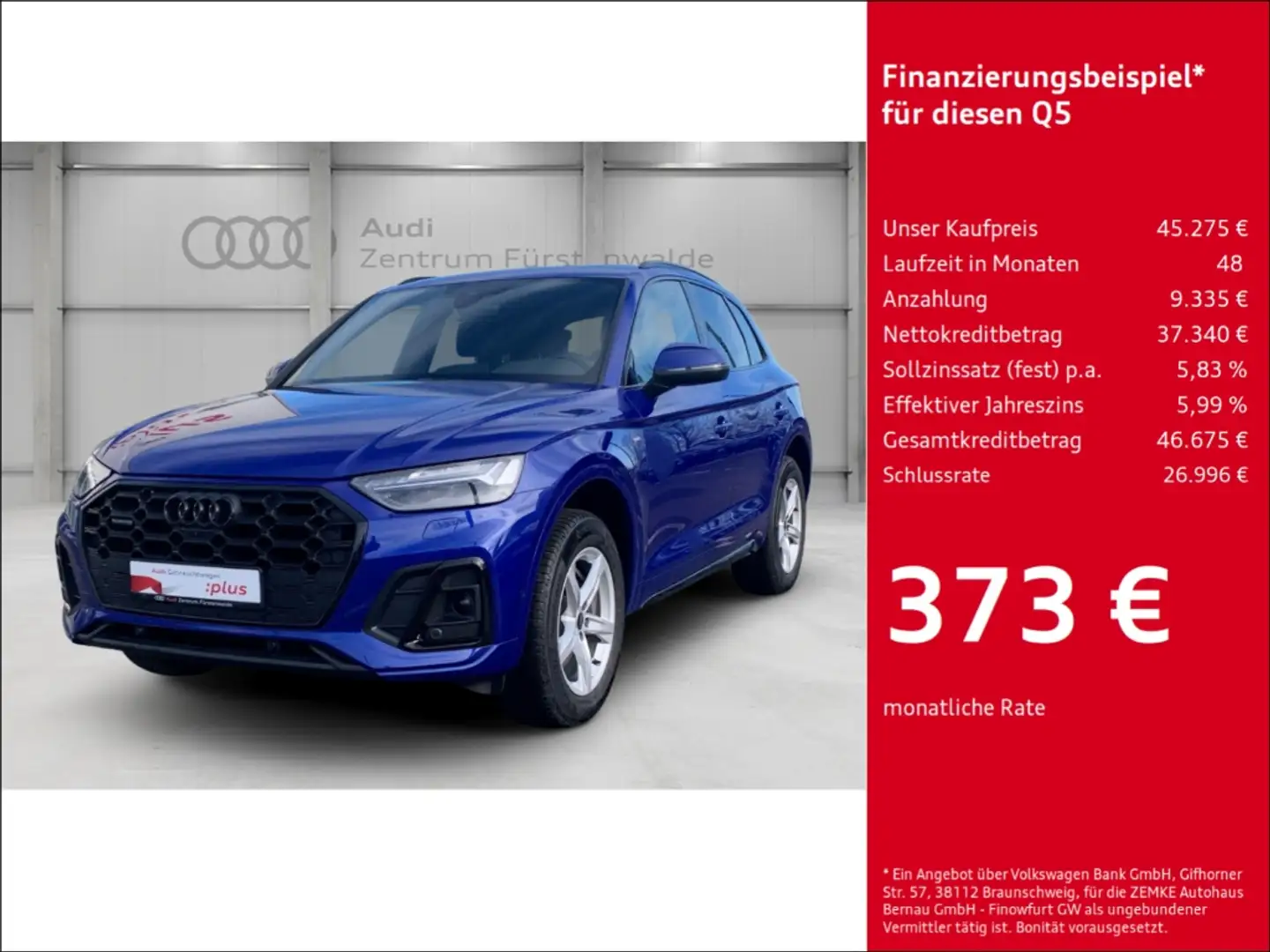 Audi Q5 50 TDI quattro tiptronic S line El. Panodach Navi Blau - 1