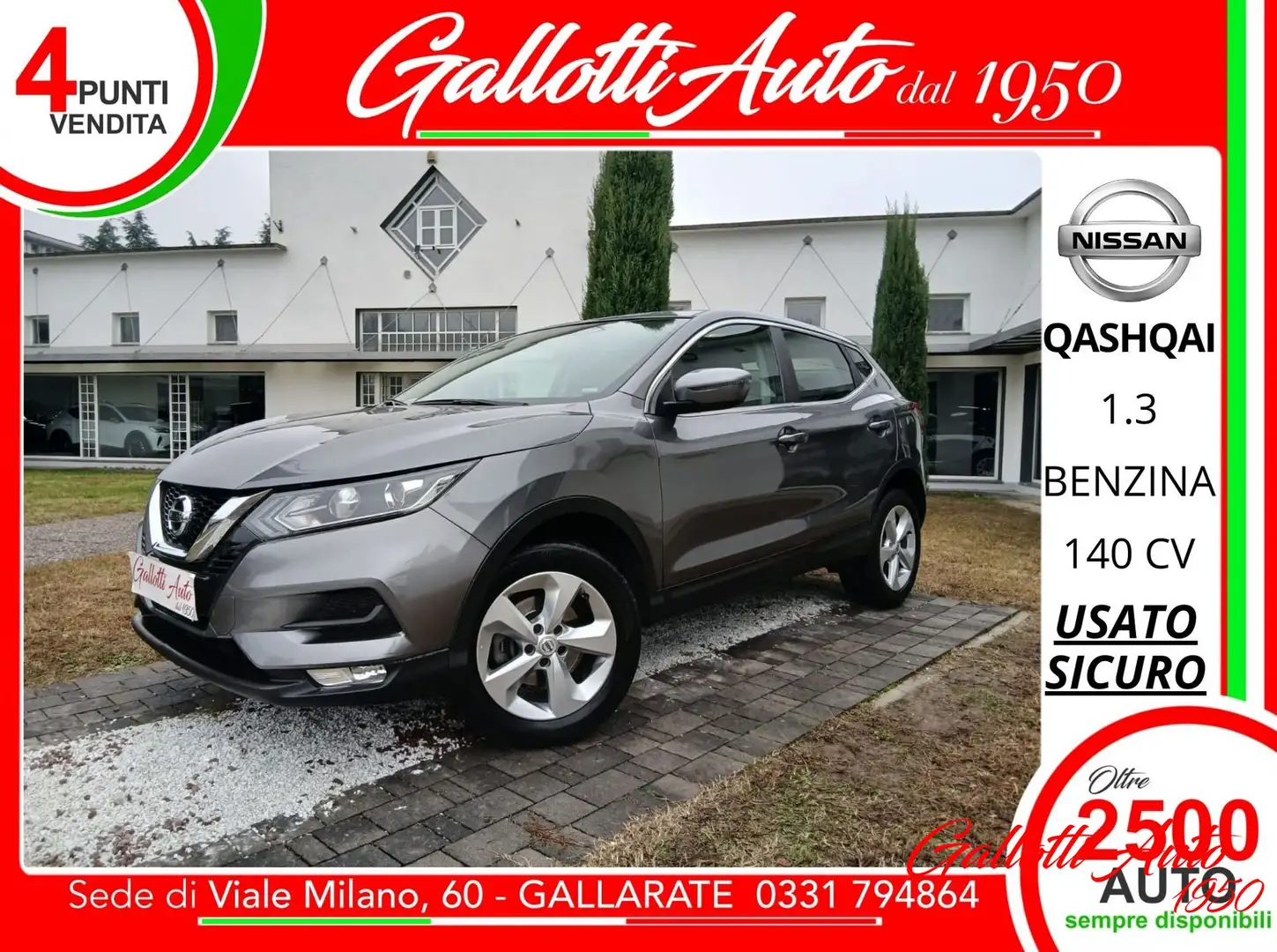 Nissan Qashqai 1.3 DIG-T 140 CV Gris - 1
