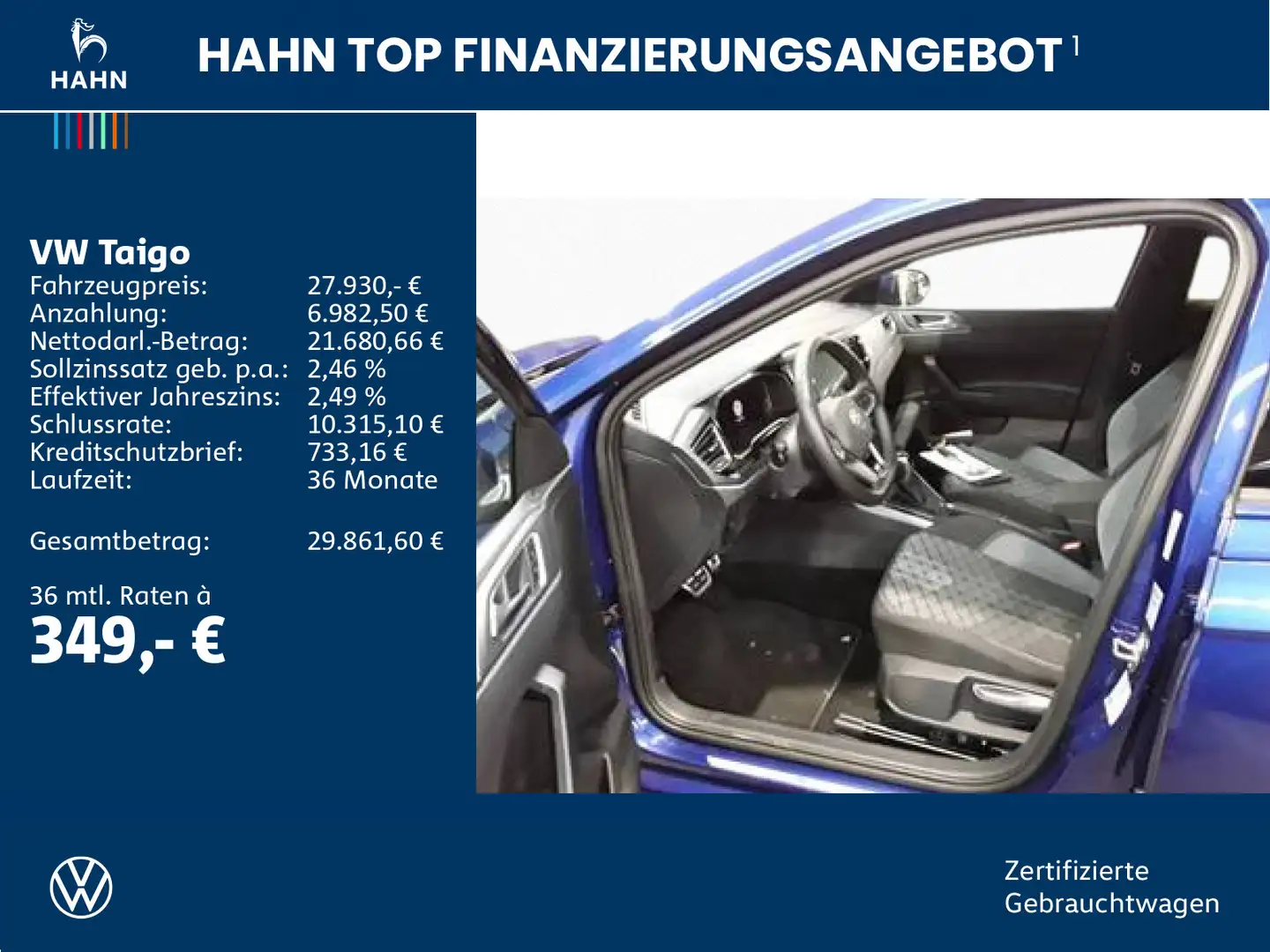 Volkswagen Taigo 1.0TSI DSG R-Line ACC AHK Cam Matrix Navi Blau - 2