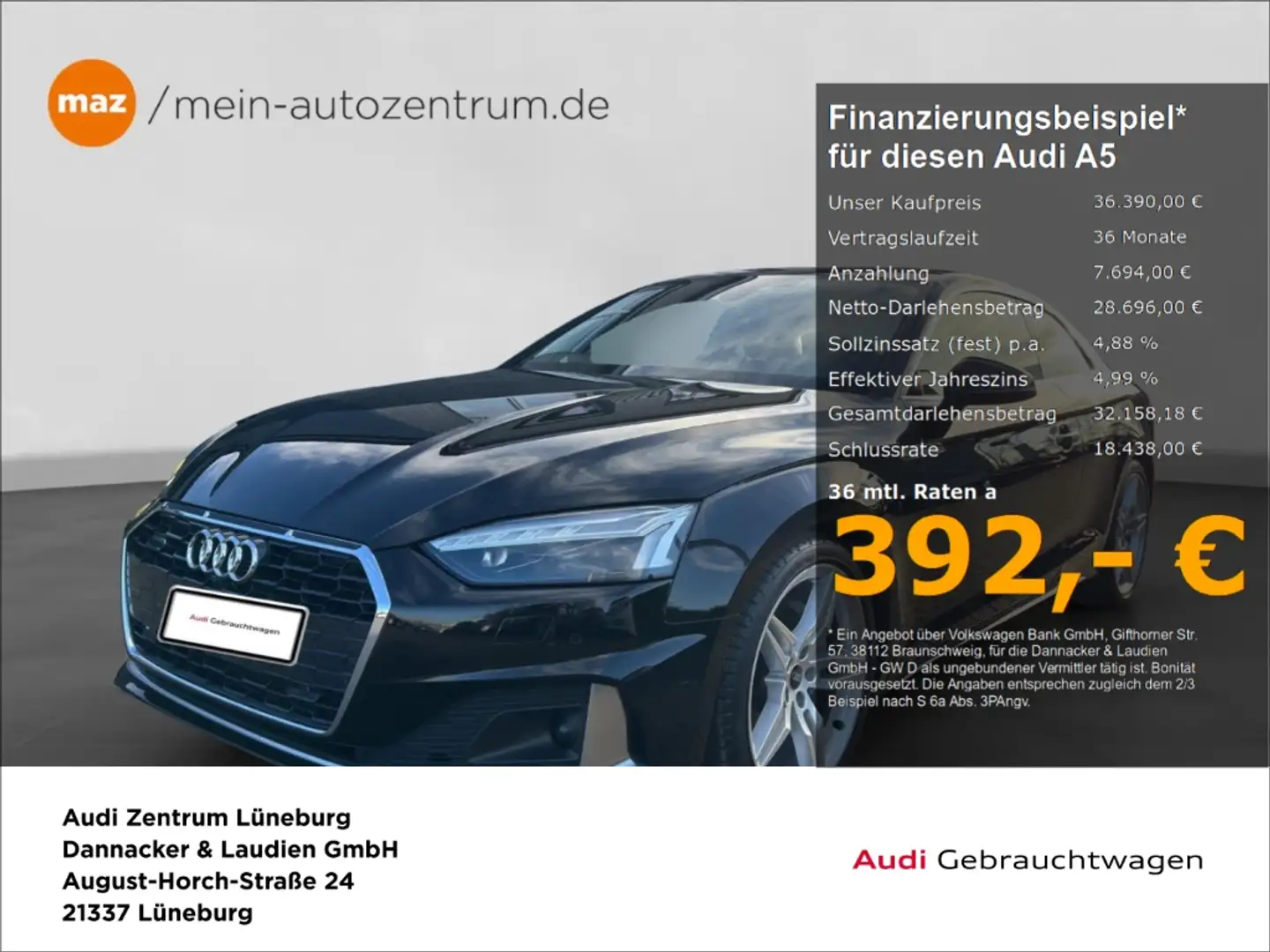 Audi A5 Coupe 40 2.0 TDI quattro advanced Alu Matrix-LED B Schwarz - 1