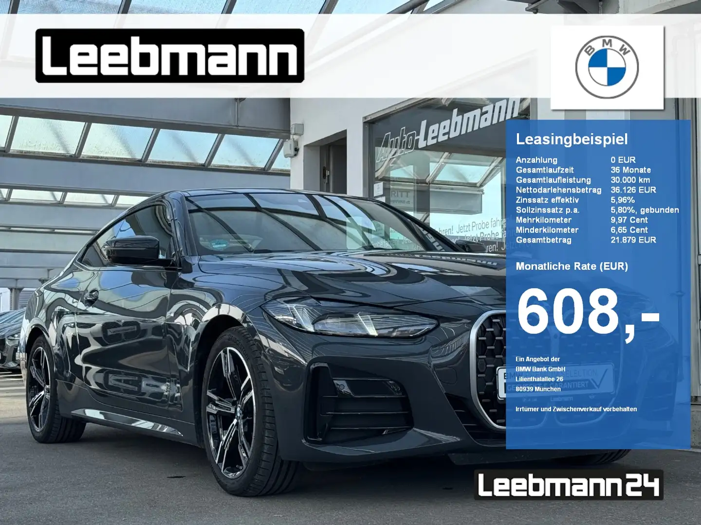 BMW 420 i Coupé M-Sport HUD/HK GARANTIE bis 04/2029 Szürke - 1