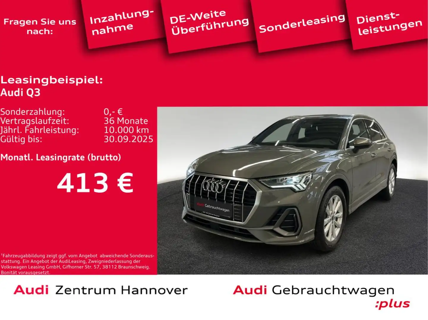 Audi Q3 35 TFSI S line Sportsitze AHK NAvi LED virtual Coc Grau - 1