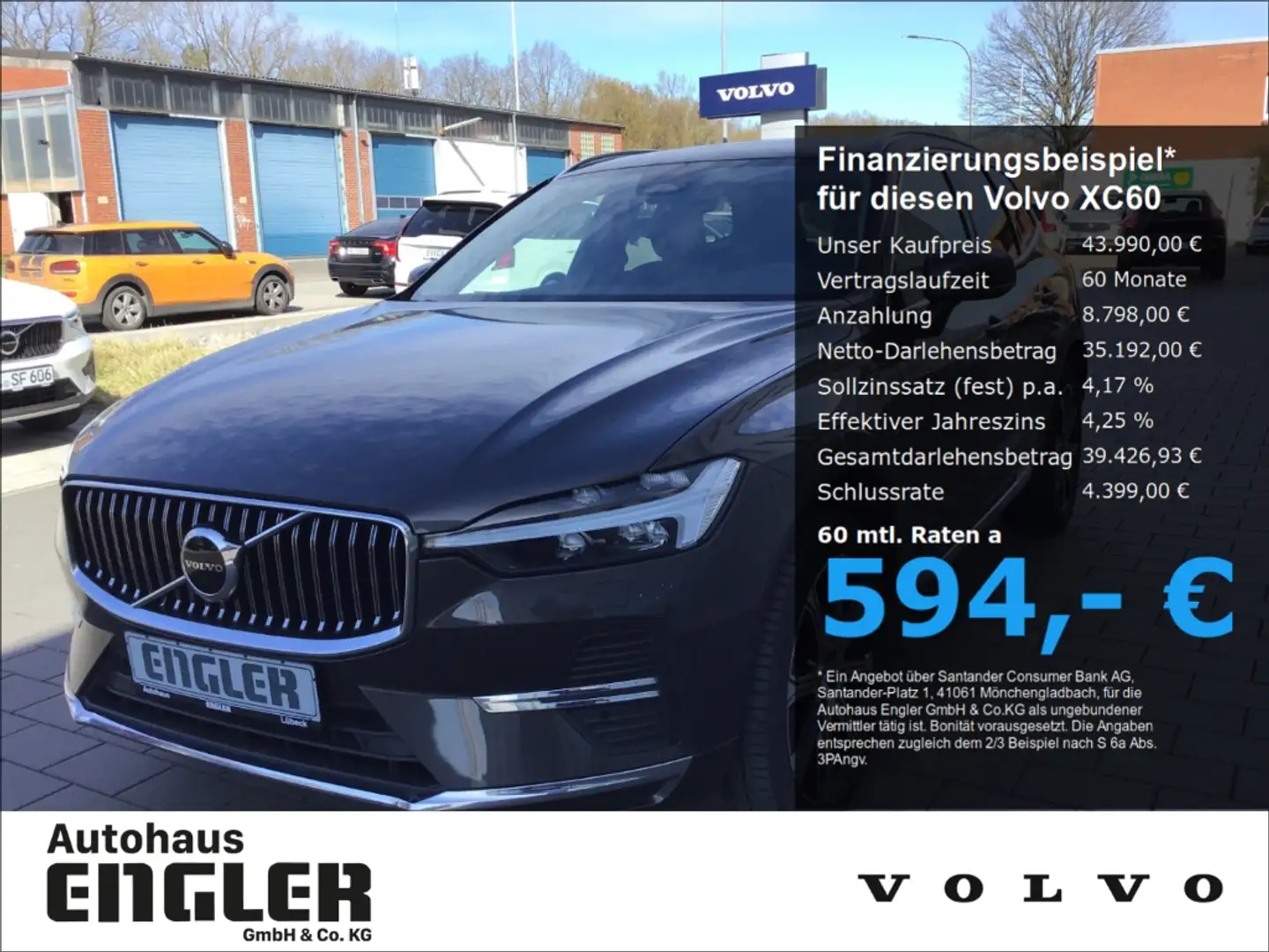 Volvo XC60 T6 Core Bright AWD Stdhzg. AHK Grau - 1