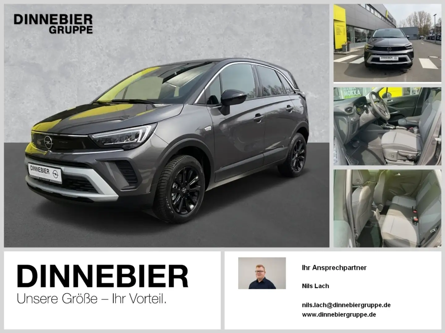 Opel Crossland Elegance 1.2 Direct FLA KAM LM Navi Grigio - 1