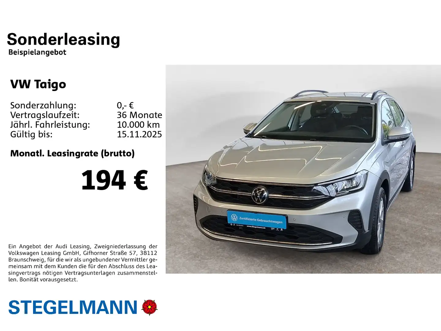 Volkswagen Taigo 1.0 TSI Life *LED*Navi*+3J. Garantie* Silber - 2