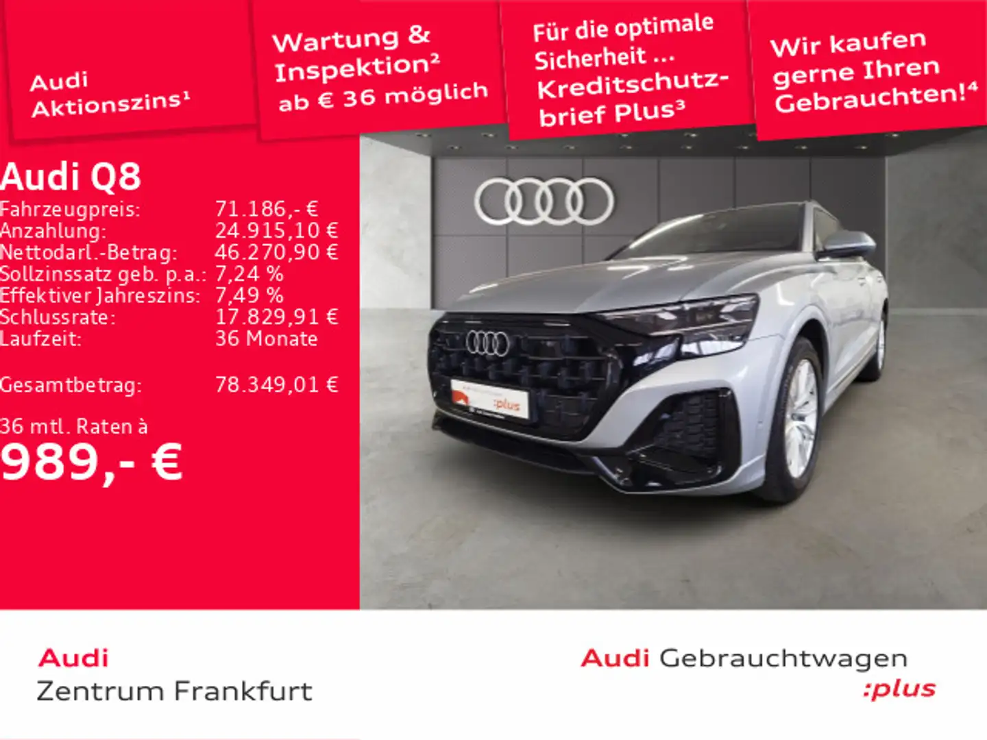 Audi Q8 45 TDI quattro tiptronic Matrix-LED Tempomat Silber - 1