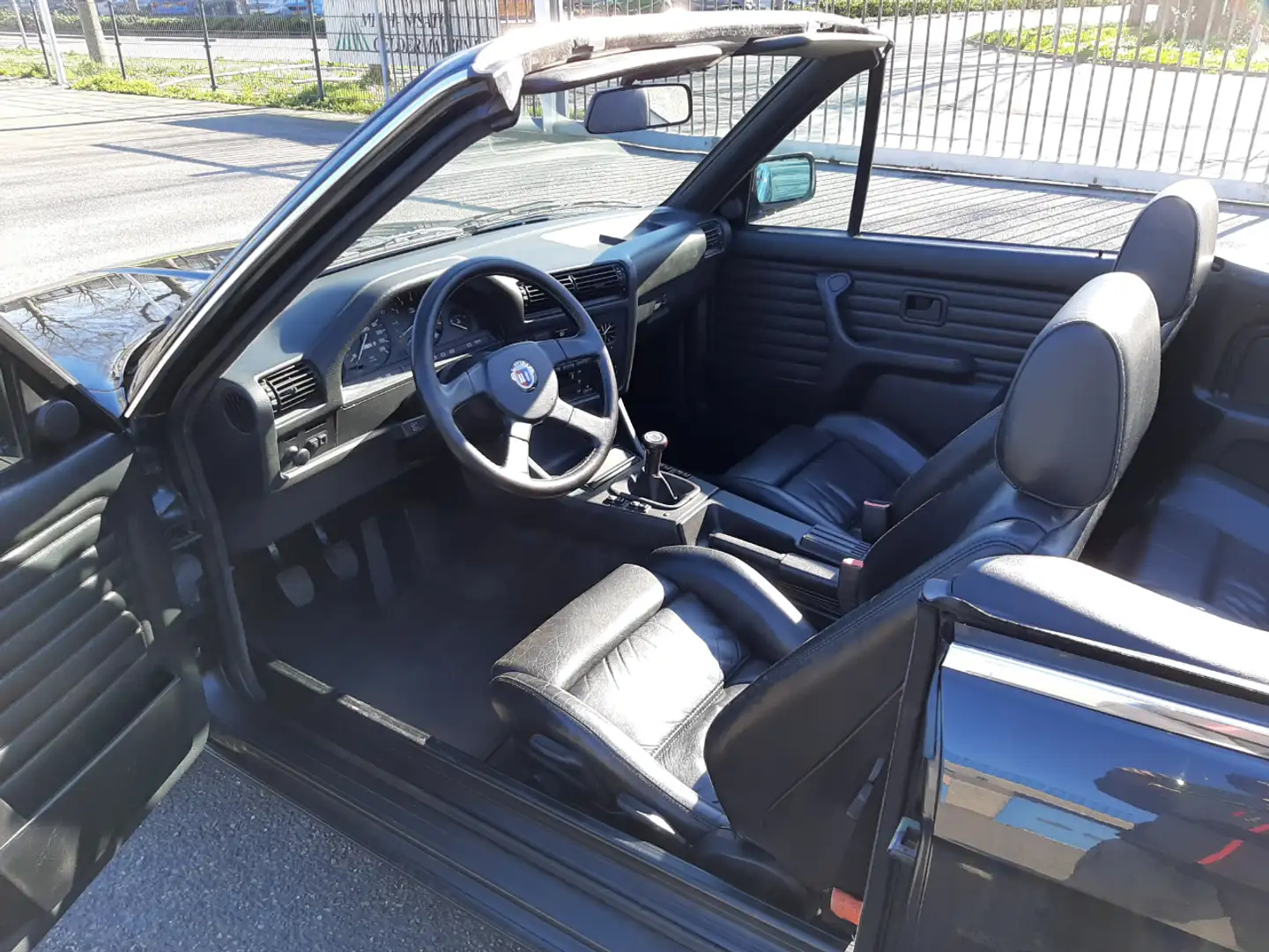 BMW 325 i cabrio E30 (1986) diamantzwart zwart leer Alpina Negro - 2