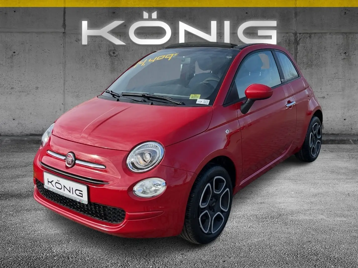 Fiat 500C Cabrio Club 1.0 Klima*Tempomat*CarPlay Rouge - 1