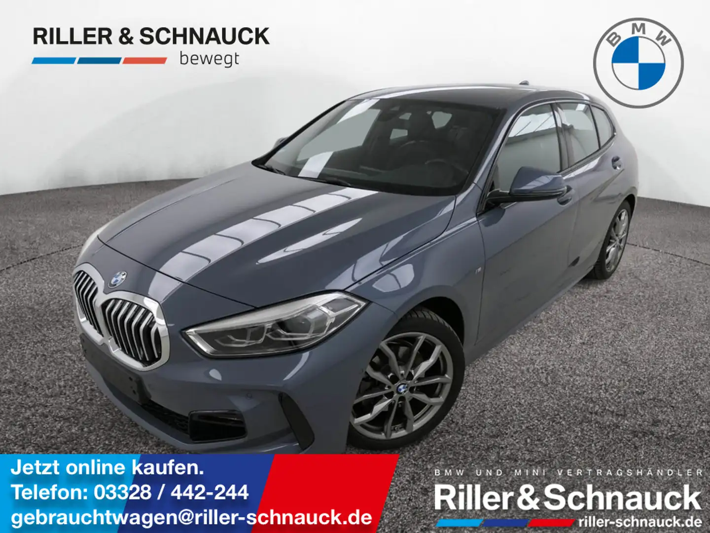 BMW 118 i M Sport LED+NAVI+KAM+SHZG Grau - 1