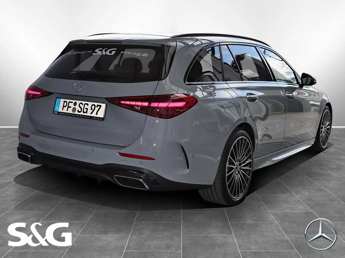 Mercedes-Benz C 300 4M T AMG 360°+DIG-LED+Pano+AHK+HuD+Distron Szary - 2