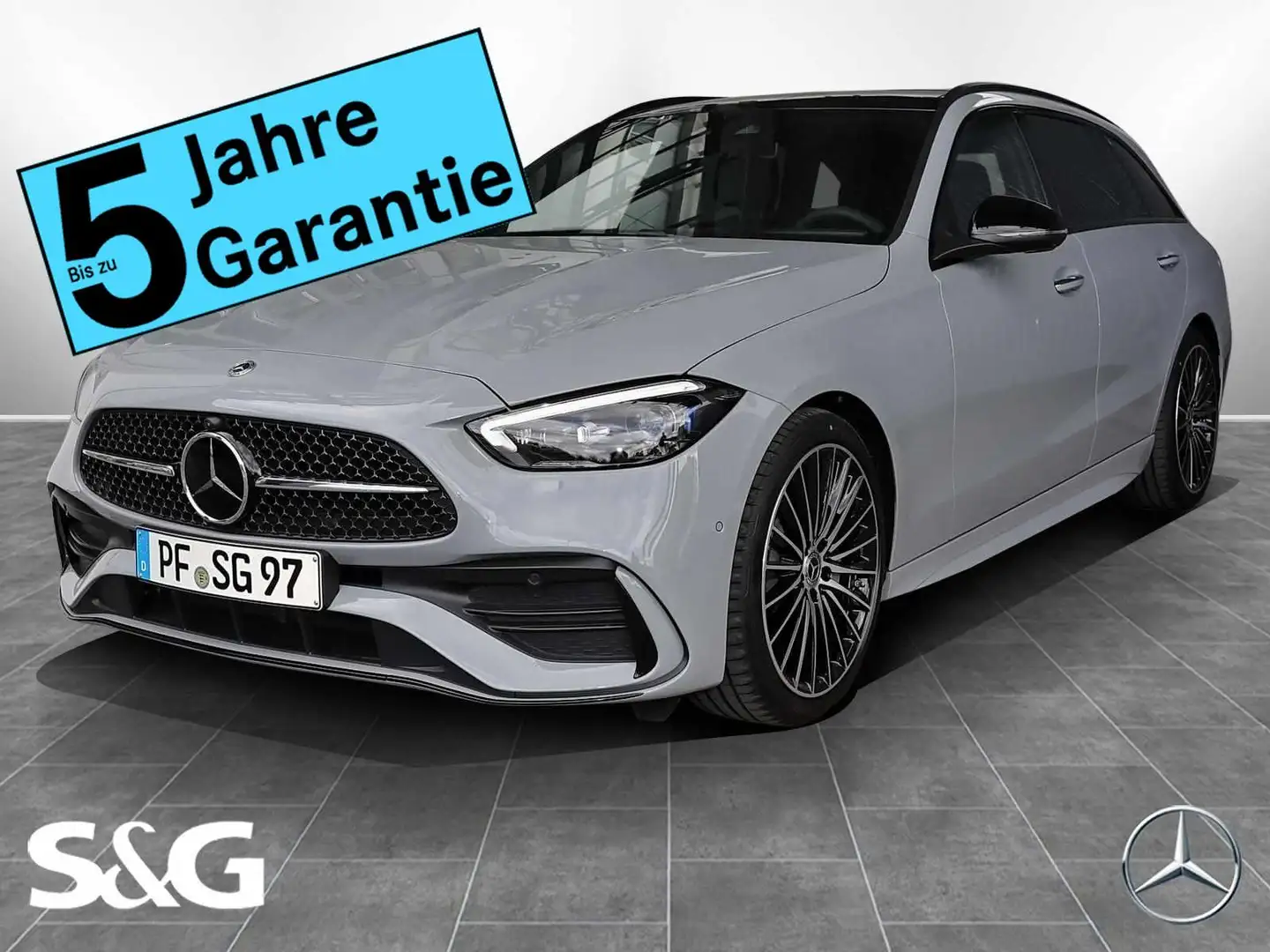 Mercedes-Benz C 300 4M T AMG 360°+DIG-LED+Pano+AHK+HuD+Distron Szary - 1