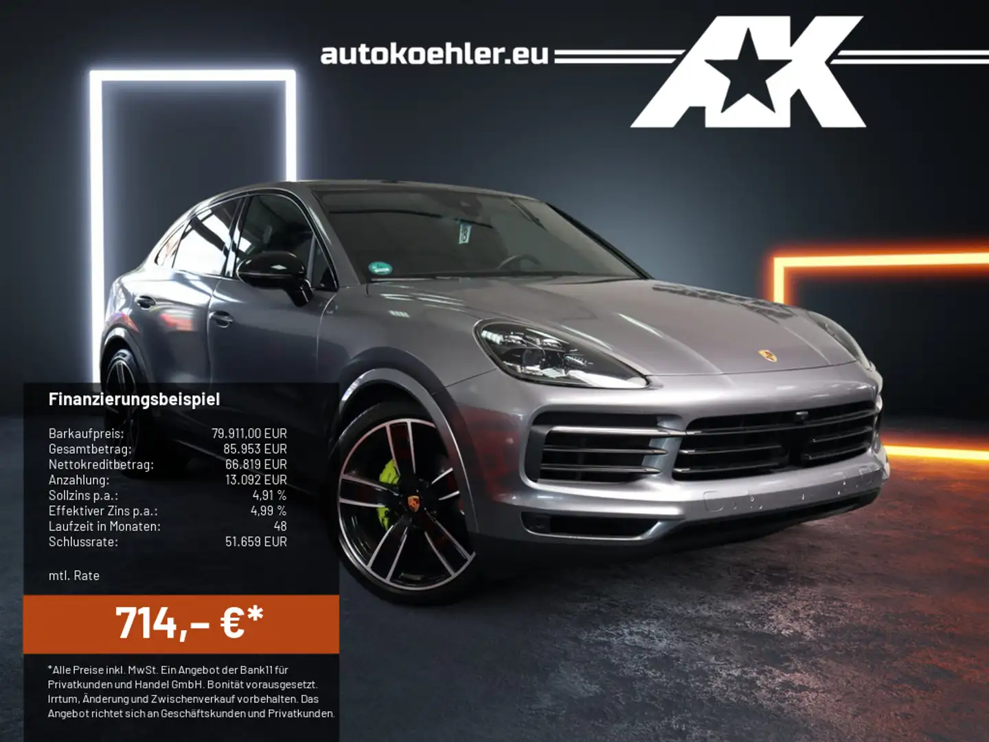 Porsche Cayenne Coupe 3.0 E-Hybrid Matrix LED 22" Soft-Cl. AHK Grau - 1