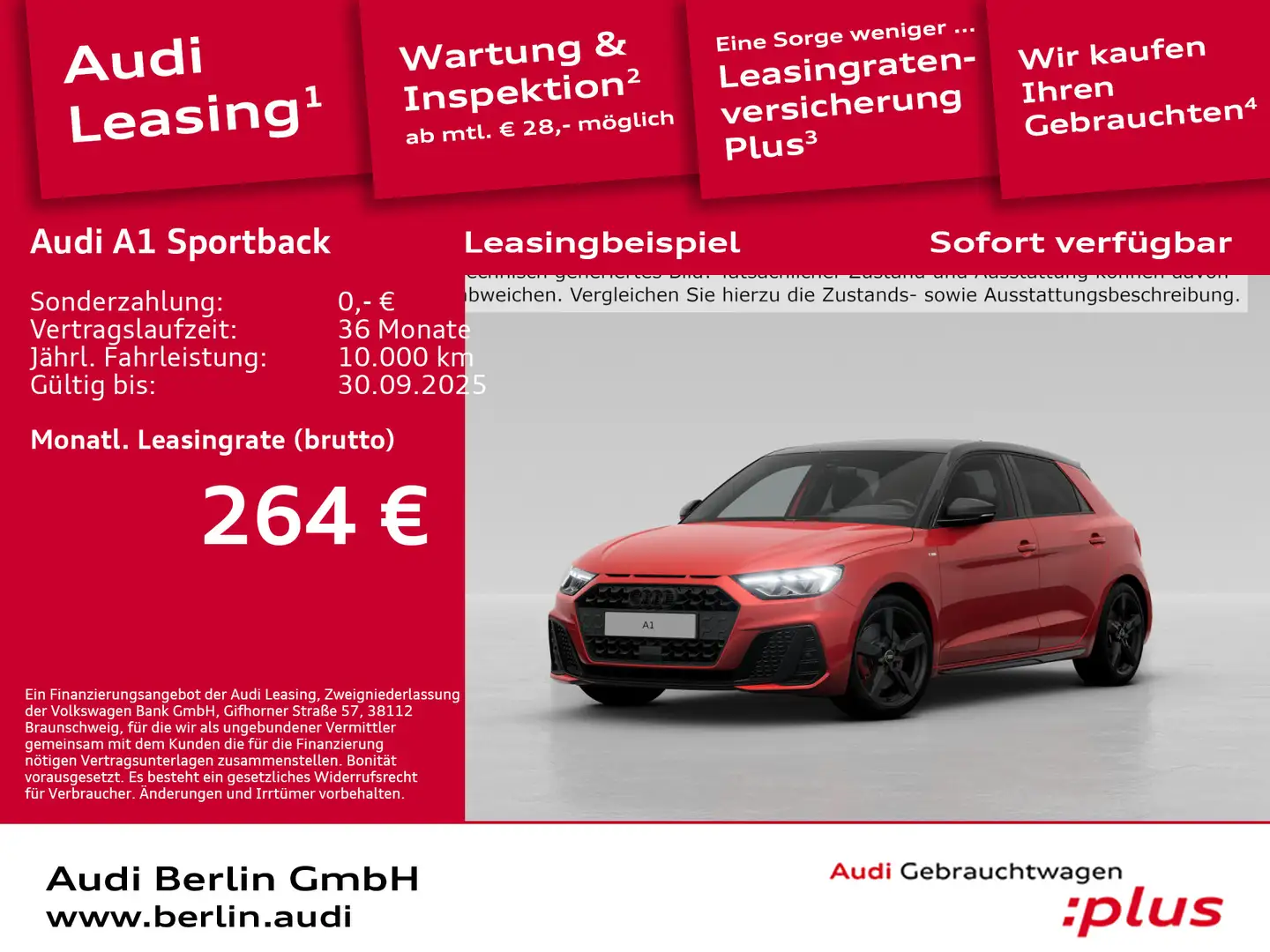 Audi A1 S line 30 TFSI S tronic Rot - 1